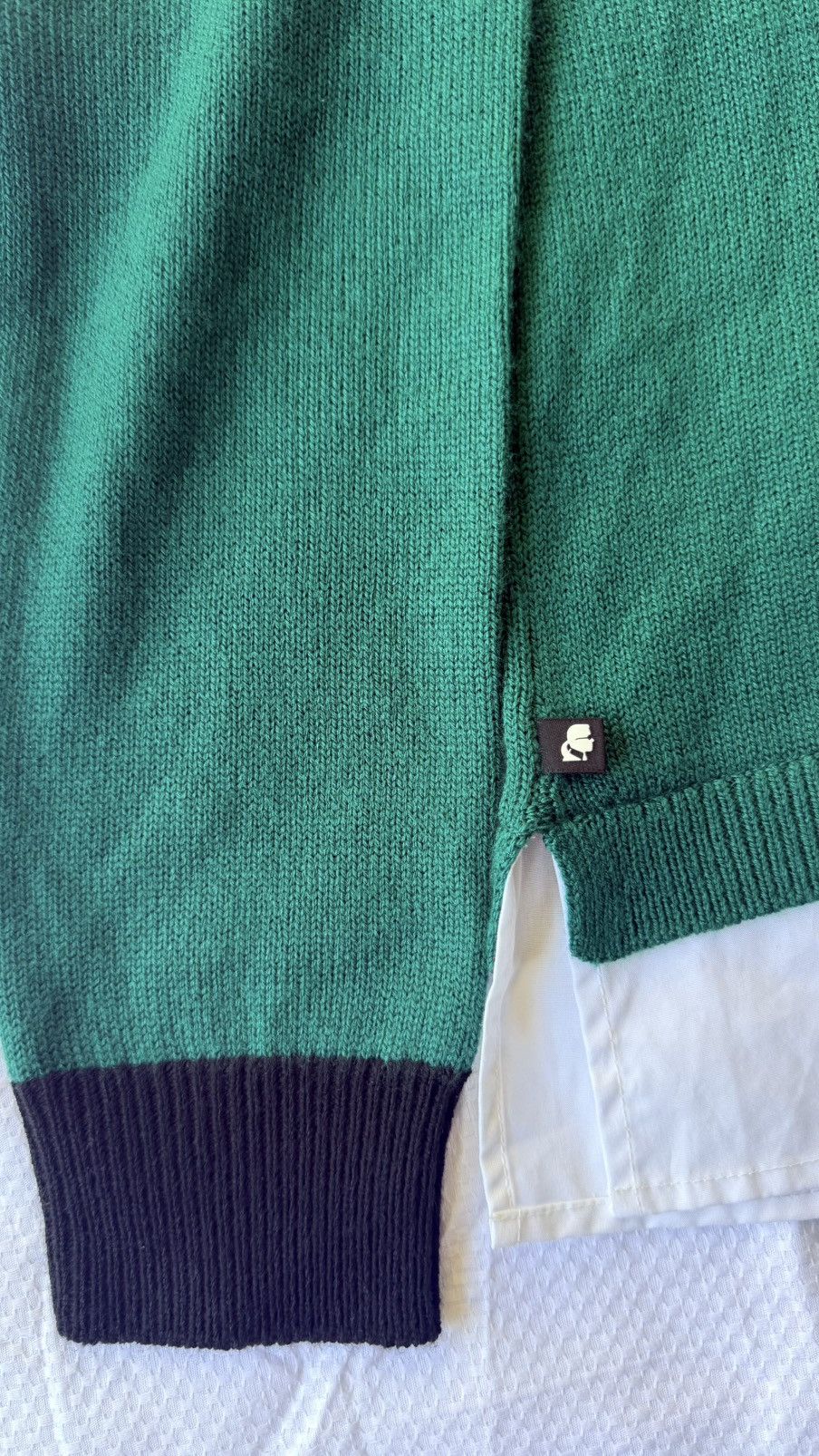 Karl Lagerfeld Karl Lagerfeld Green Sweater with Black Details | Size S Size S / US 4 / IT 40 - 11 Thumbnail