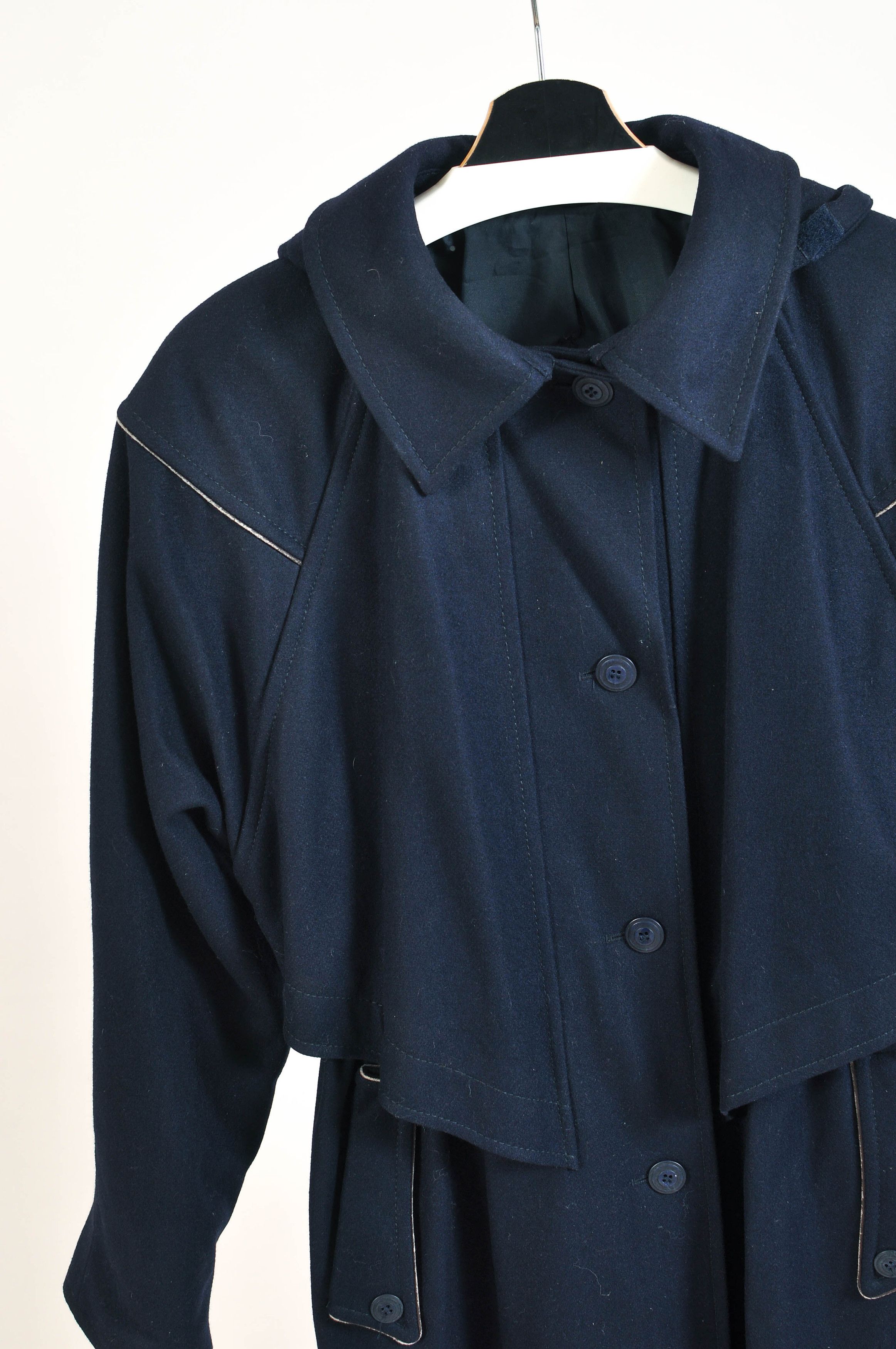 Other Vintage Early 80s Scandia Norse Design Dark Blue Maxi Coat Size M / US 6-8 / IT 42-44 - 2 Thumbnail