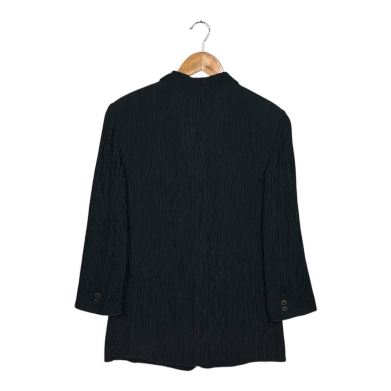 Giorgio Armani Giorgio Armani Milano Black Plisse Single Button Jacket Size M / US 6-8 / IT 42-44 - 2 Thumbnail