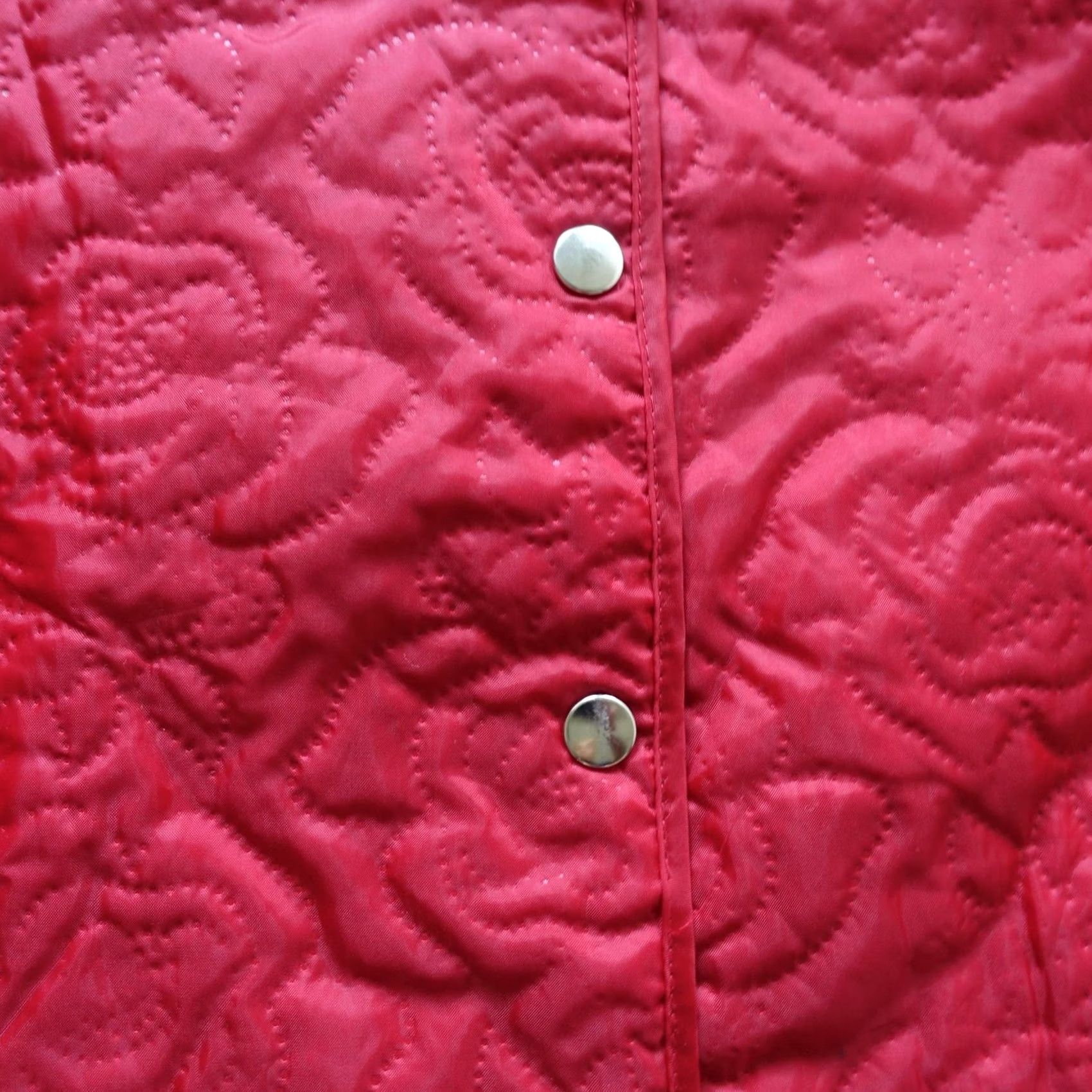 Vintage VINTAGE JG Hook Jacket Womens XL Red Quilted Floral Snap Front Collared Lined Size XL / US 12-14 / IT 48-50 - 3 Thumbnail