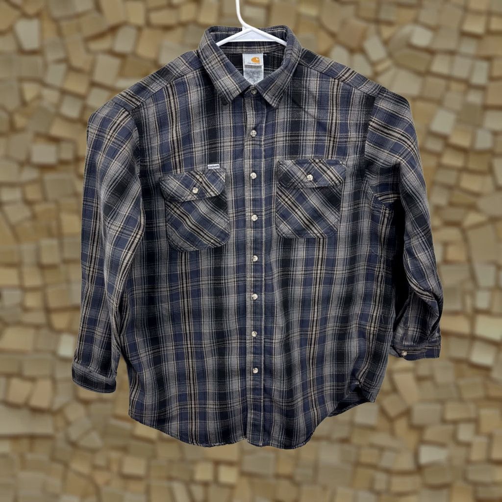 Carhartt VINTAGE Carhartt Shirt Mens XL Plaid Flannel Rugged Workwear USA 90s S32 Grunge Outdoor Pockets Button-Up Size US XL / EU 56 / 4 - 1 Thumbnail