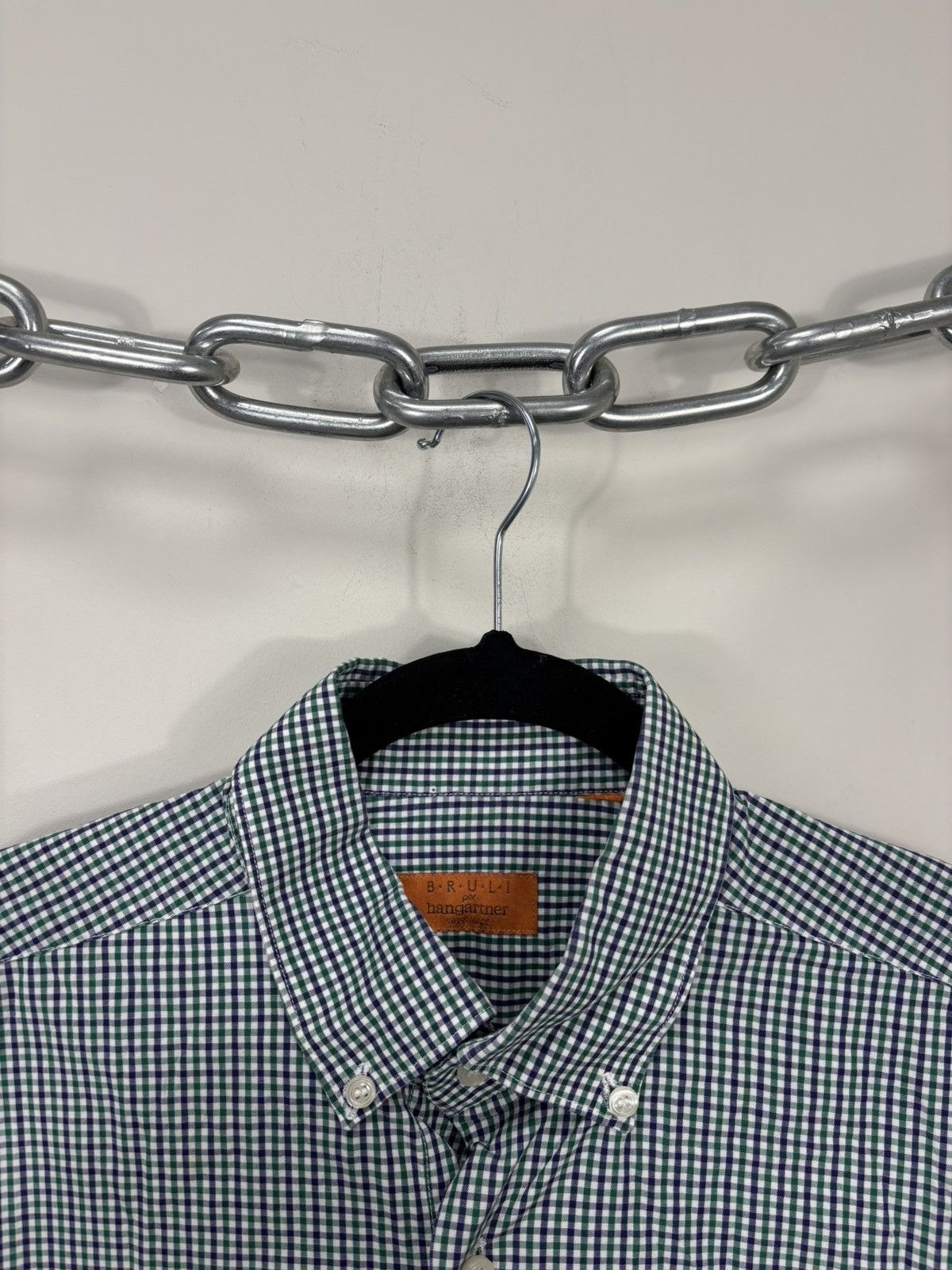Other Bruli Swiss Made Men’s Gingham Check Short Sleeve Shirt Size US L / EU 52-54 / 3 - 9 Thumbnail