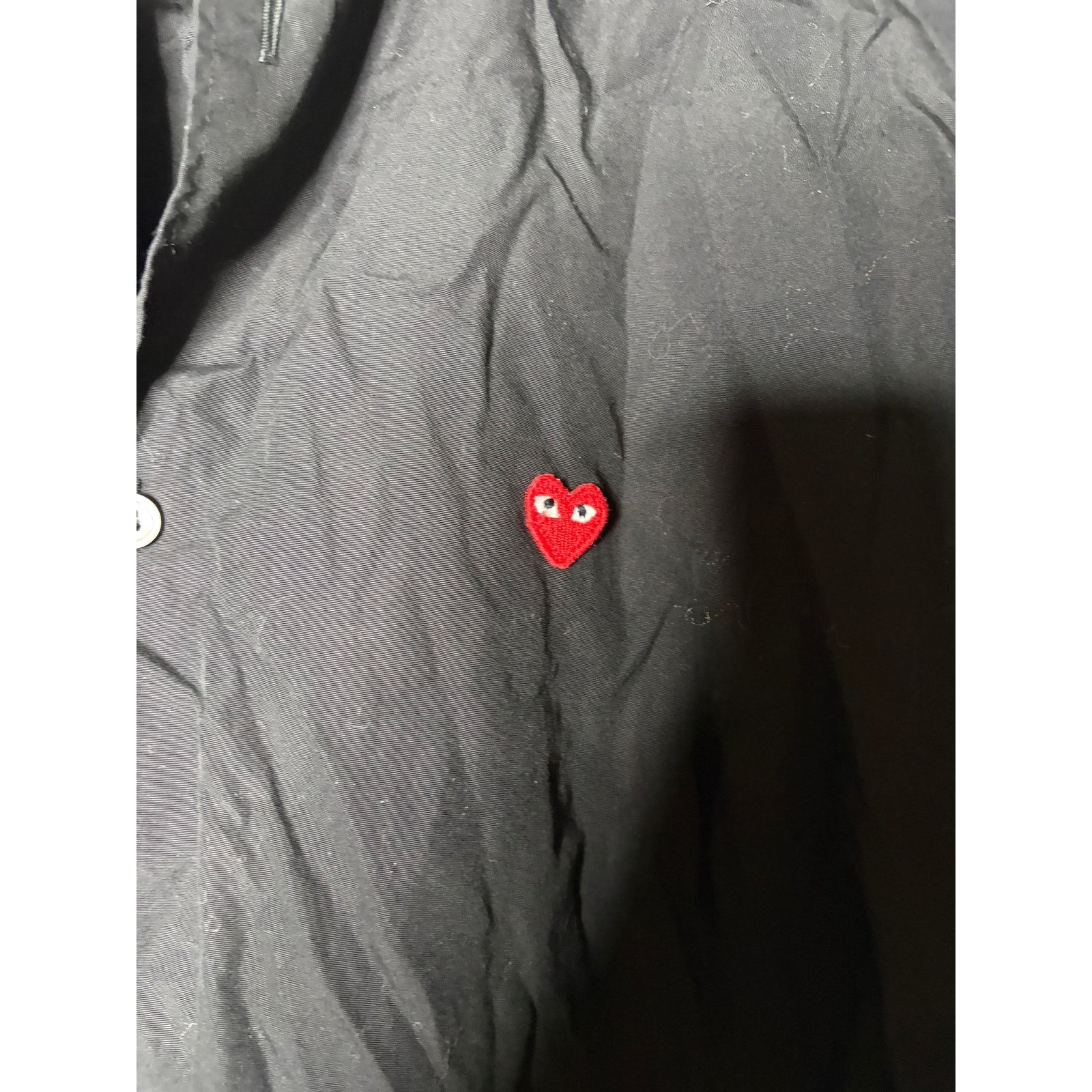 Comme des Garcons Comme des Garsons Men Black Heart-patch poplin shirt sz L Size US L / EU 52-54 / 3 - 4 Thumbnail