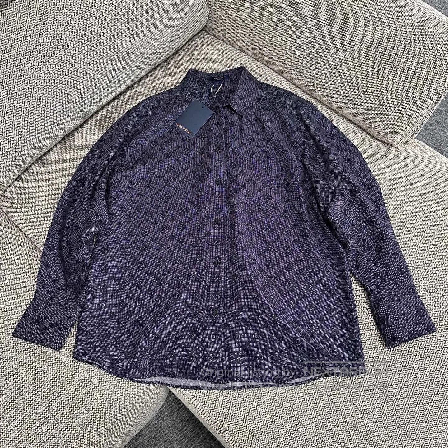 Louis Vuitton Louis Vuitton Purple Logo Silk Shirt SS23. Size US M / EU 48-50 / 2 - 1 Thumbnail