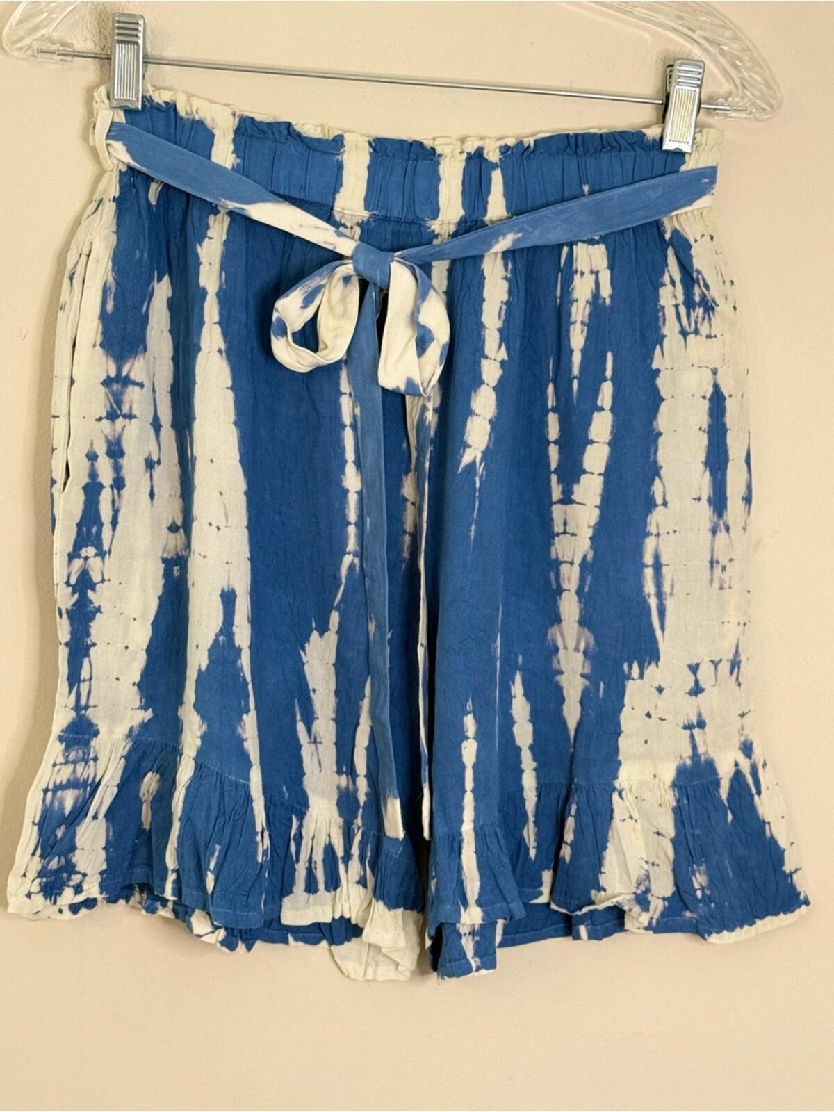 Other Sacred Threads boho tie dye ruffled shorts blue white OS Size 30" / US 8 / IT 44 - 1 Thumbnail