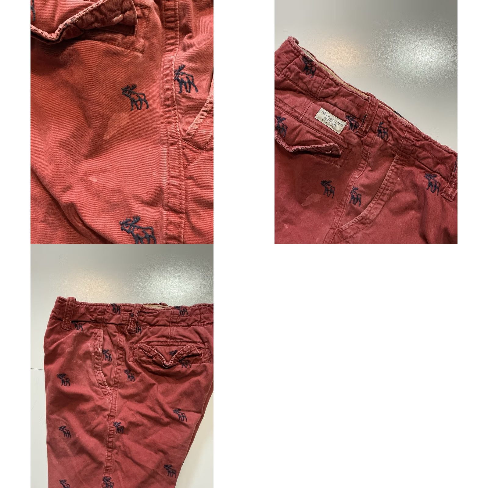 Abercrombie & Fitch VINTAGE Abercrombie & Fitch Cargo Utility Shorts Moose Embroidered Red 30 Mens Y2K Size US 30 / EU 46 - 10 Thumbnail
