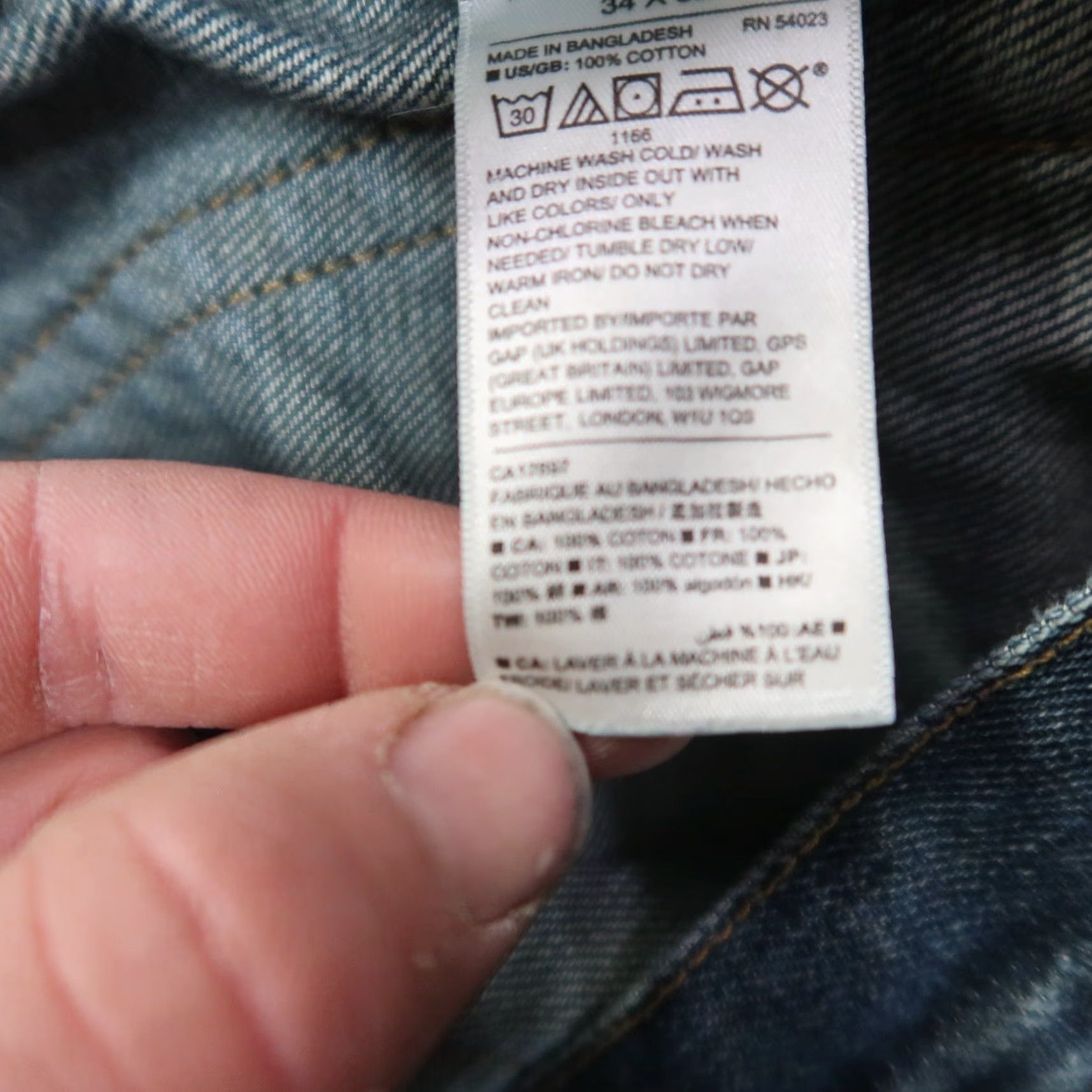 Gap Gap 1969 Jeans Men’s 34x32 Straight Denim Blue Regular Rise 5-Pocket Button Closure Vintage No Size US 34 / EU 50 - 6 Thumbnail