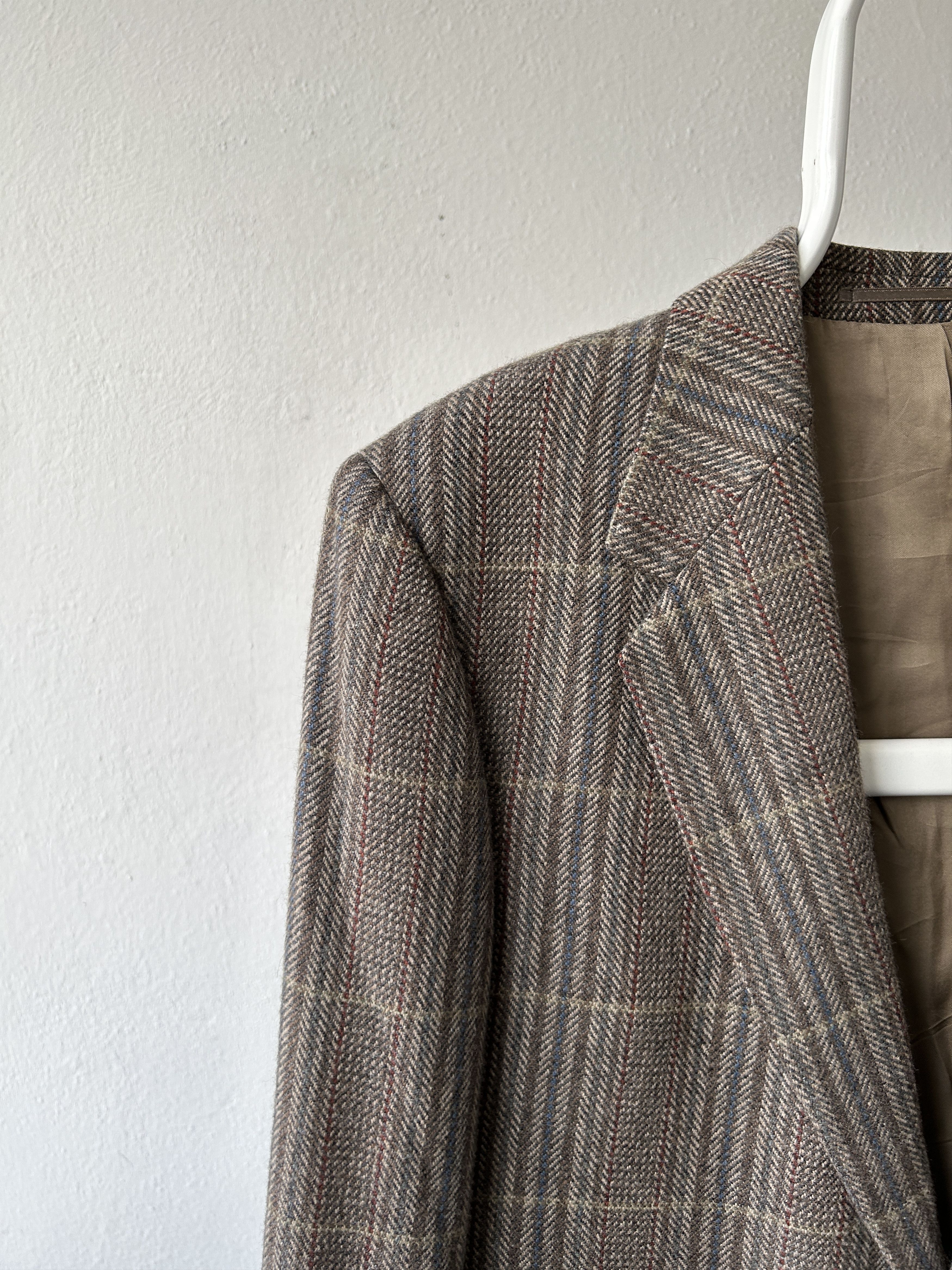 Vintage Vintage handmade checkered cashmere blazer Size 40S - 4 Thumbnail