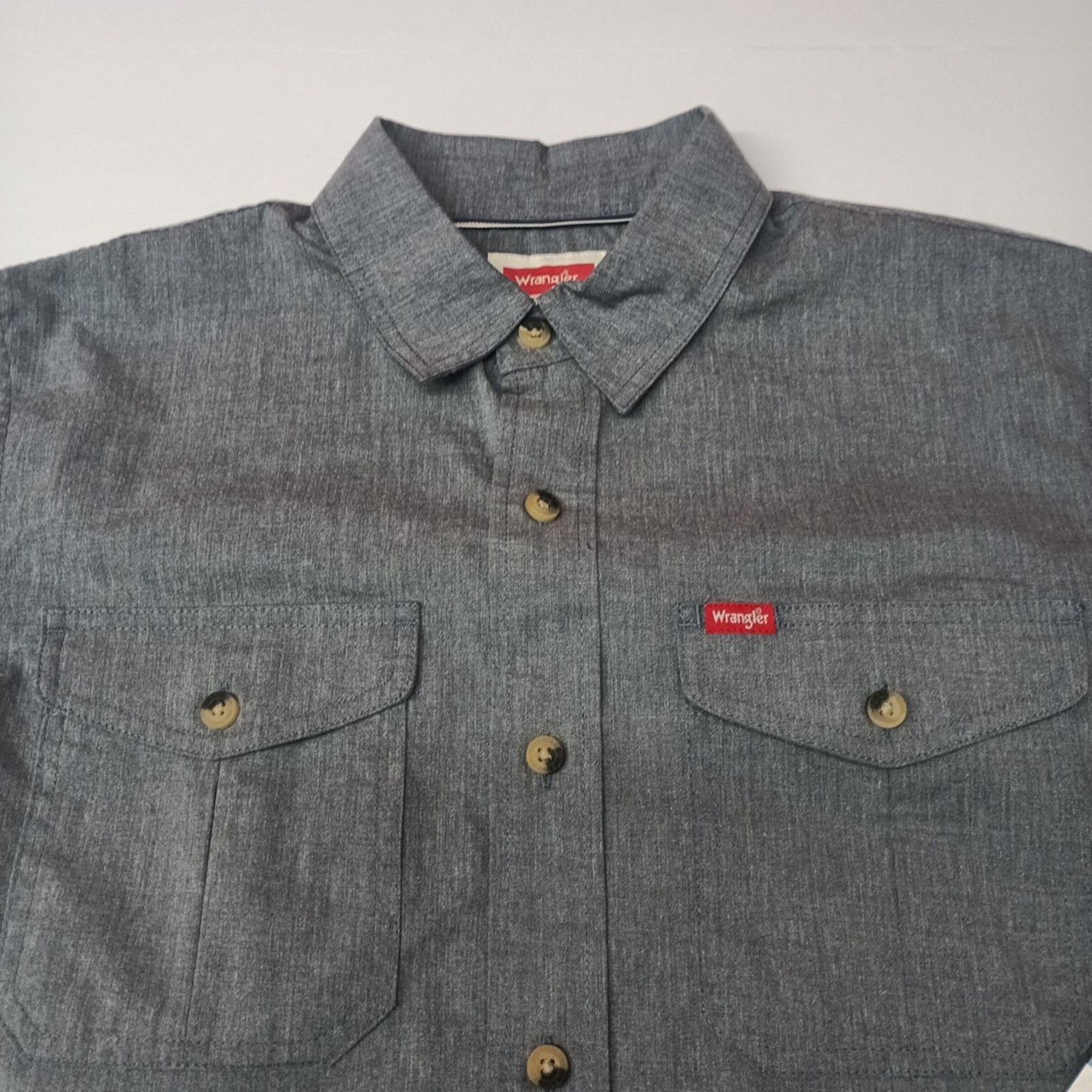 Wrangler Wrangler Men's Relaxed Fit Woven Shirt Size S Small Gray Size US S / EU 44-46 / 1 - 2 Thumbnail