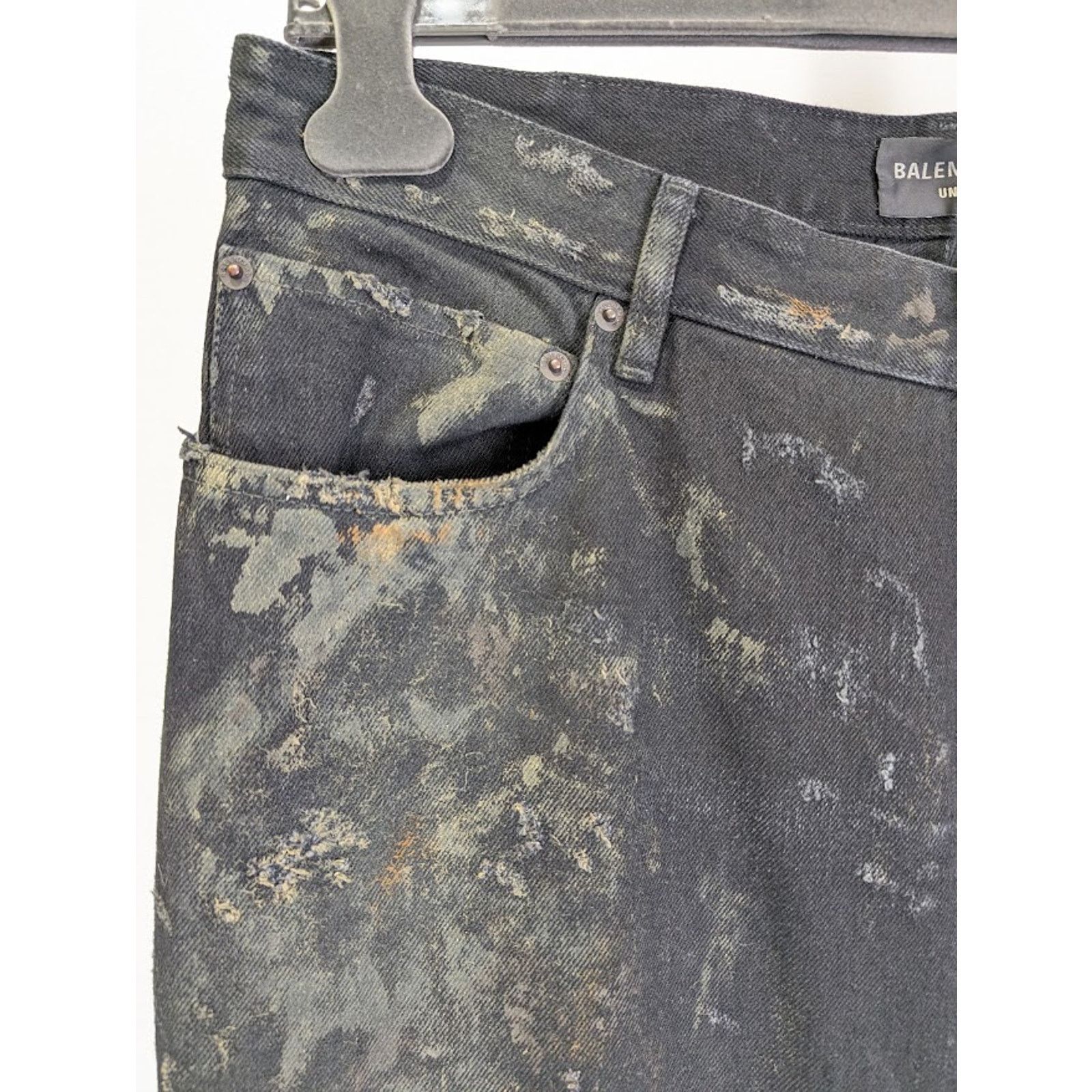 Balenciaga o1rshd1 Unisex Super Destroyed Baggy Pants 13 in Flat Black Size US 32 / EU 48 - 5 Thumbnail