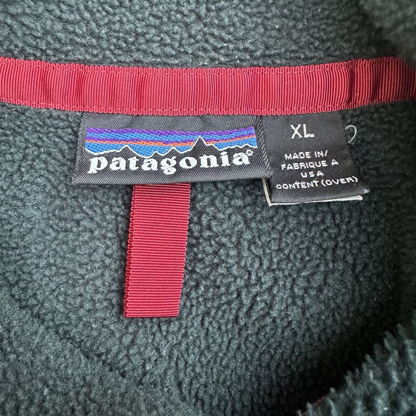 Patagonia × Vintage Vintage 90s Patagonia Synchilla Green Snap T Fleece Sweater Size US XL / EU 56 / 4 - 4 Thumbnail