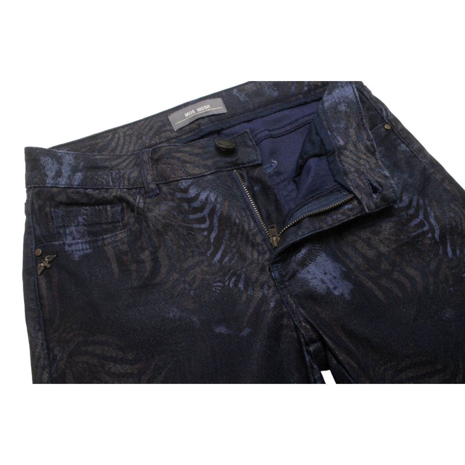 Vintage Mos Mos h Jeans Women's W30/L28 Stretchy Slim Fit Denim Patterned Zip Fly Size 30" / US 8 / IT 44 - 4 Thumbnail