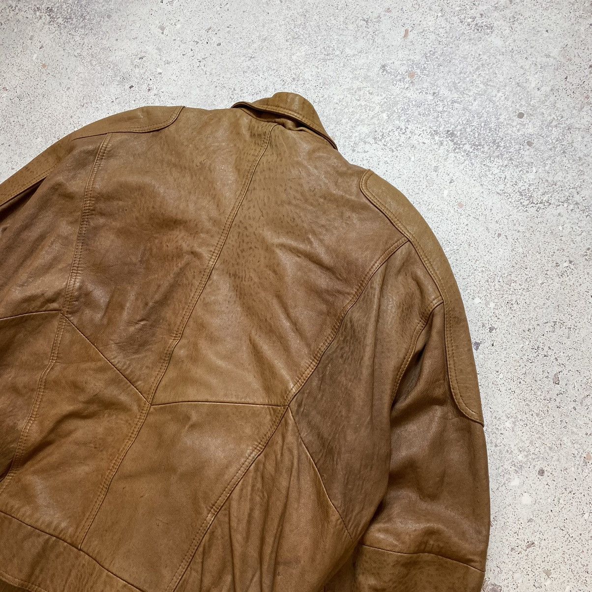 Vintage Vintage 90s Brown Leather Nylon Motorcycle Jacket Y2K Retro Size US XL / EU 56 / 4 - 10 Thumbnail