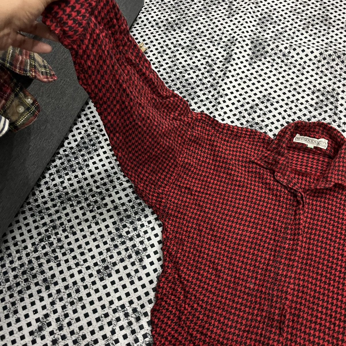 Norma Kamali 💎Norma Kamali Gingham Designer Flannel Button Ups Size L / US 10 / IT 46 - 6 Thumbnail