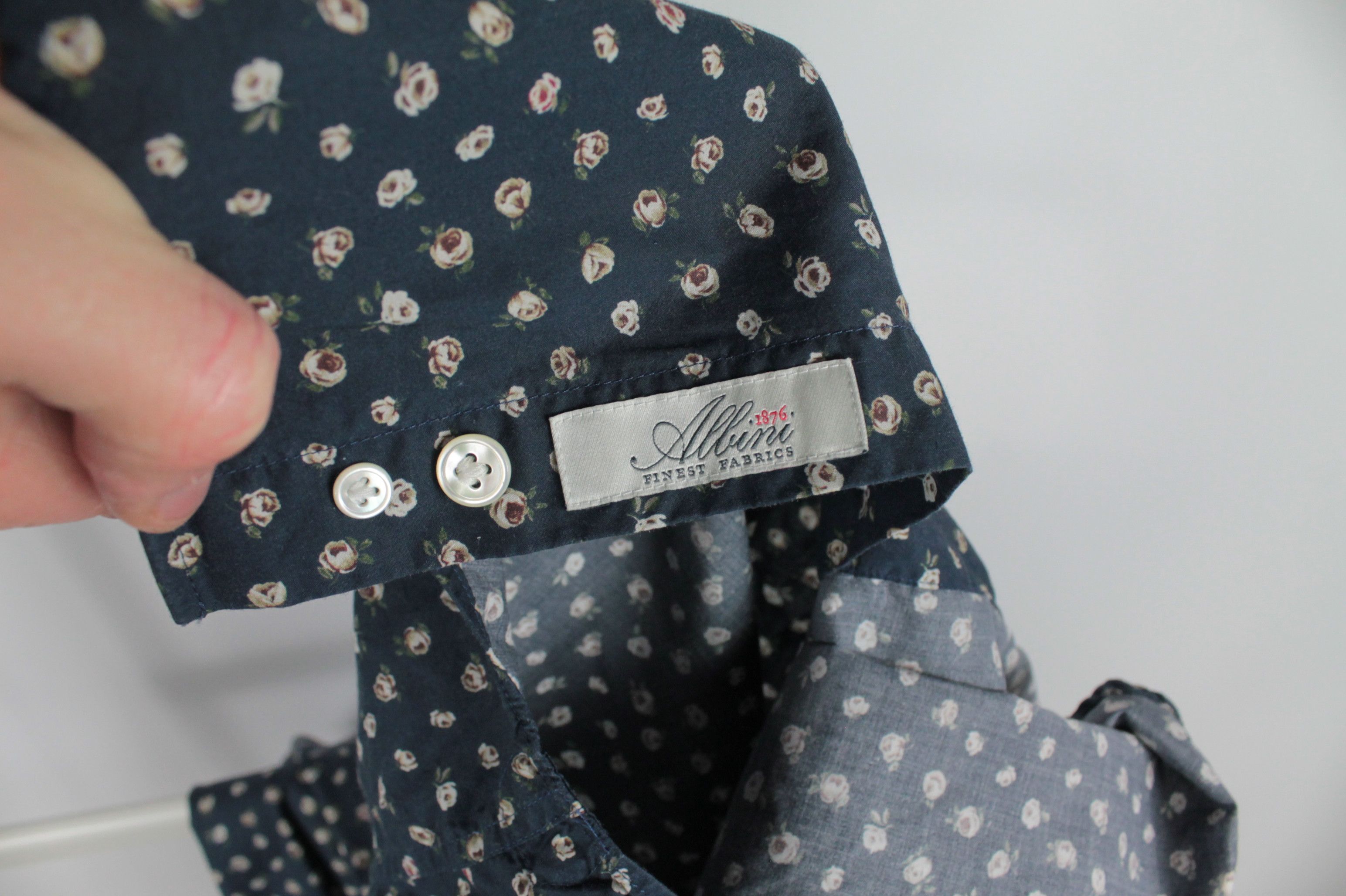 Boggi Boggi Floral Pattern Slim Fit Dress Florence Collar Shirt Size US M / EU 48-50 / 2 - 12 Thumbnail