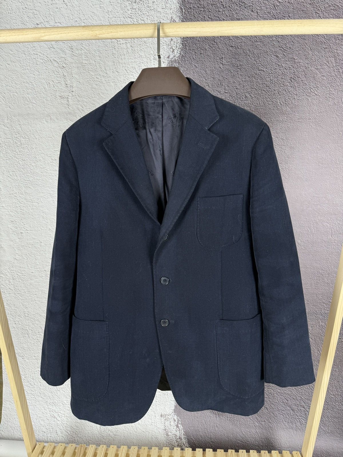 Boggi Boggi Milano vintage blue cotton 3 button blazer Size 44R - 1 Thumbnail