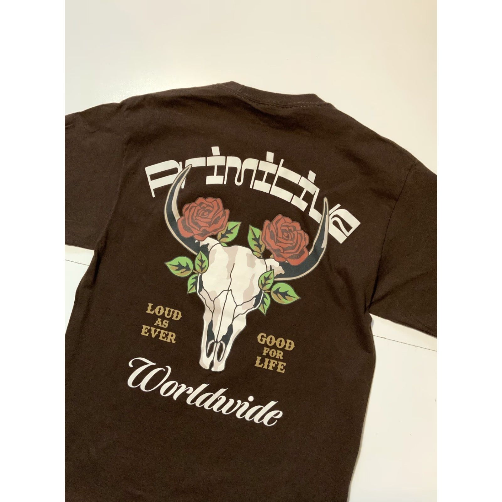 Primitive VINTAGE Primitive Worldwide Rodeo Longhorn Bull Skull Brown Graphic S/S Crew T-Shirt MD Size US M / EU 48-50 / 2 - 5 Thumbnail