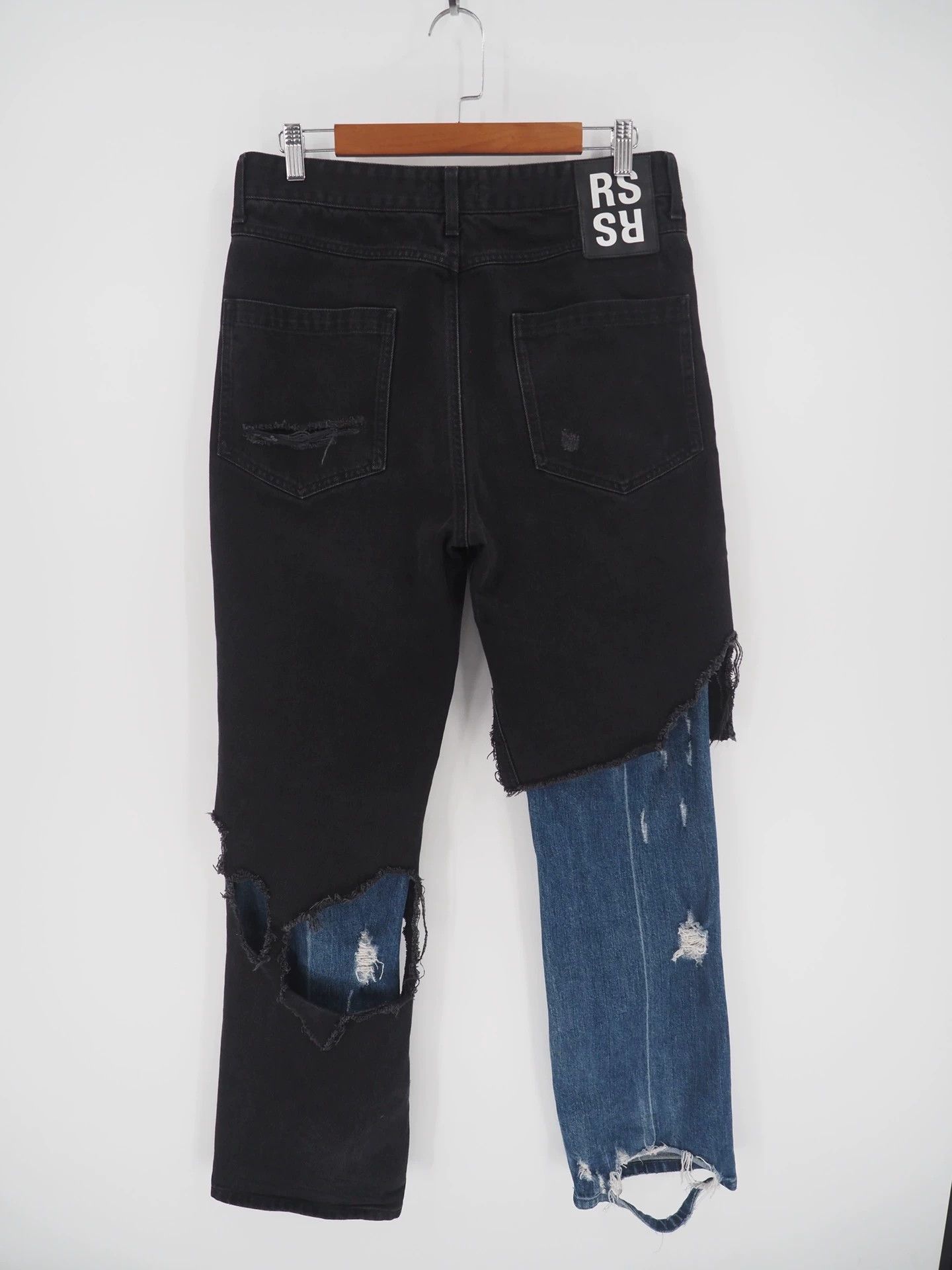 Raf Simons RAF SIMONS Blue and Black Double-Layer Denim Jeans Size US 29 - 2 Thumbnail