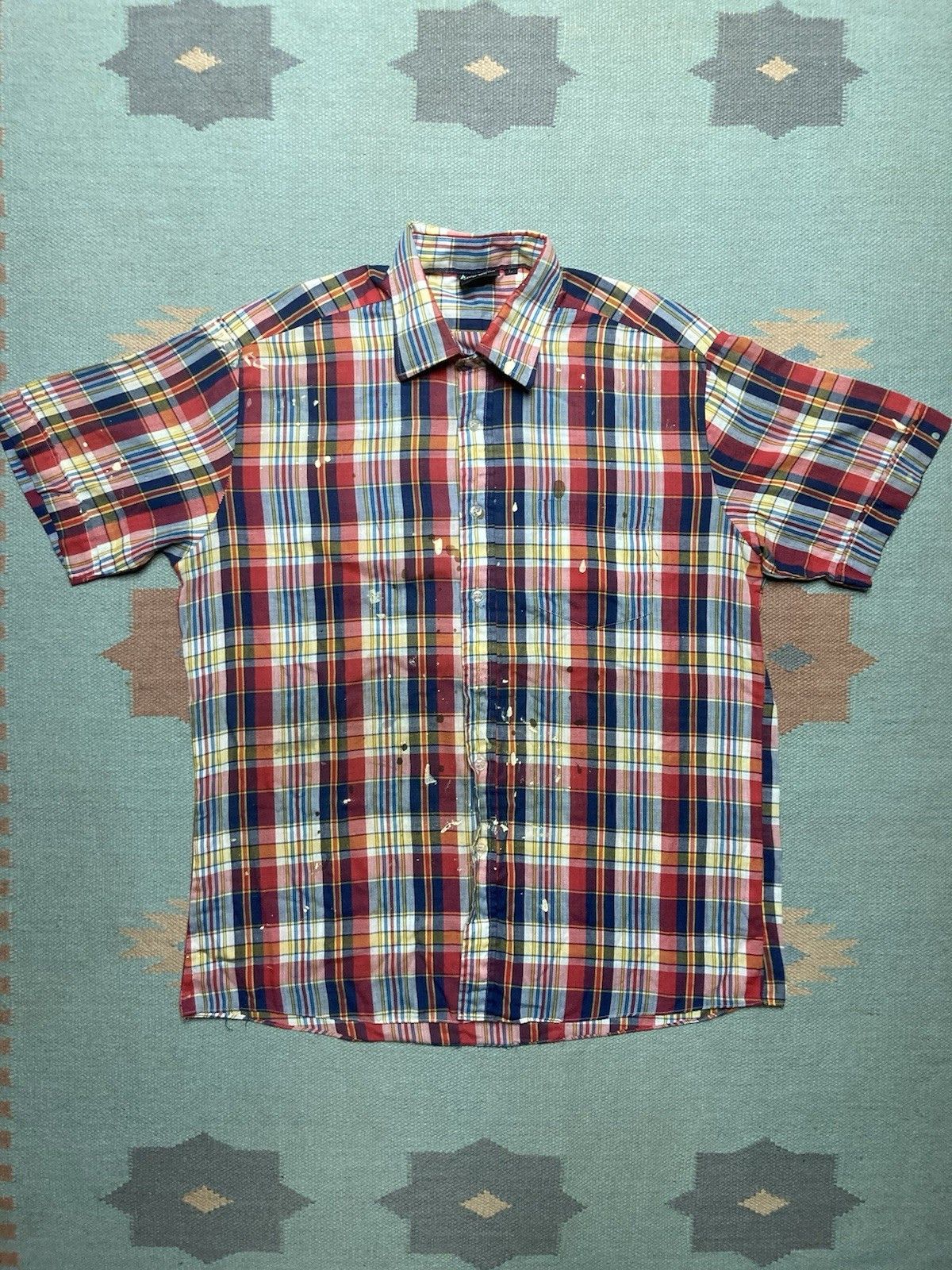 Vintage Vintage 80s button shirt paint distressed lightweight large Size US L / EU 52-54 / 3 - 1 Thumbnail