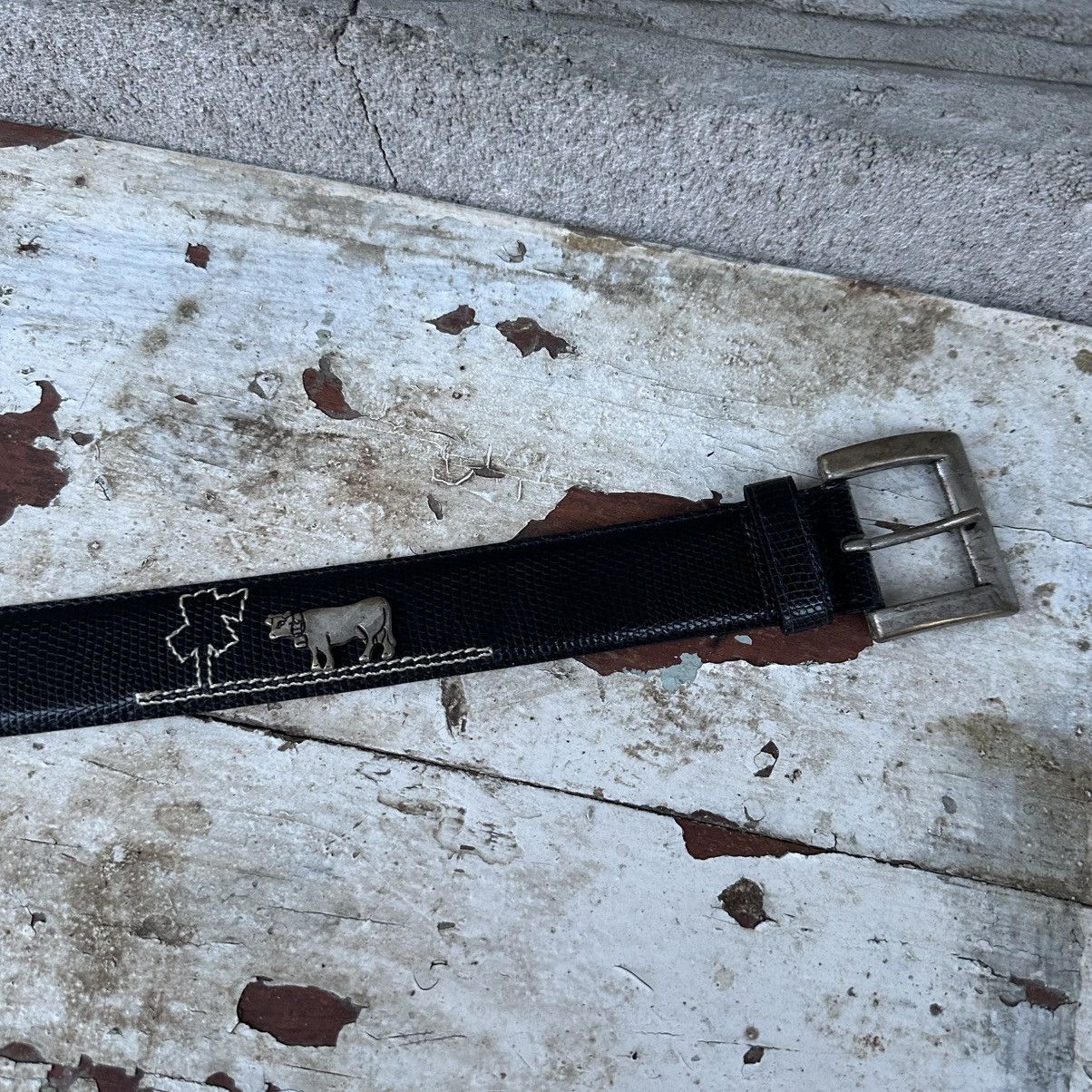 Andersson Bell Vintage Man’s Leather Belt Cowboy Grunge Crazy Y2K 00s USA Size ONE SIZE - 2 Thumbnail
