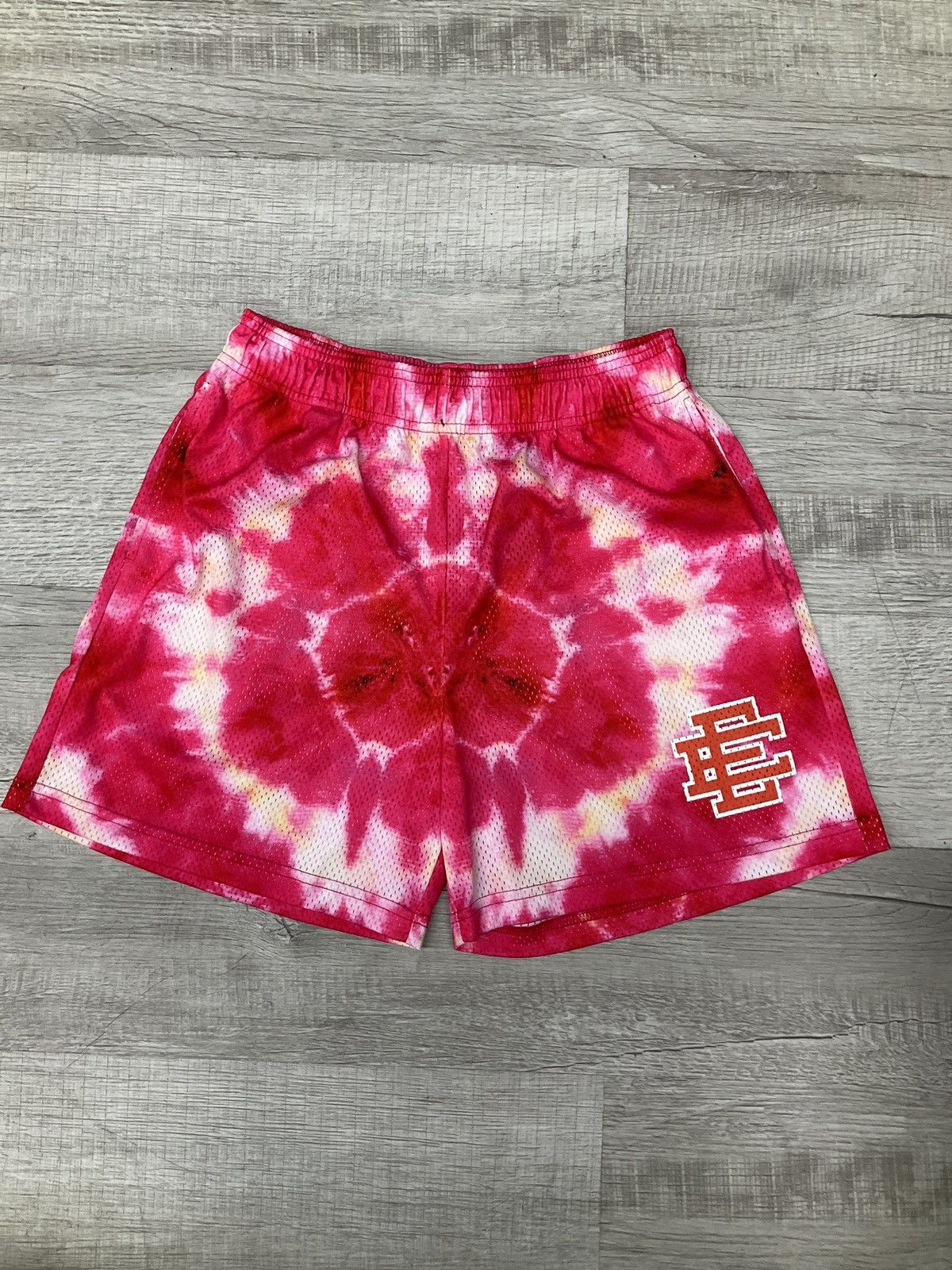image of Eric Emanuel Ee Basic Mesh Shorts Tie Dye Orange, Men's (Size 30)