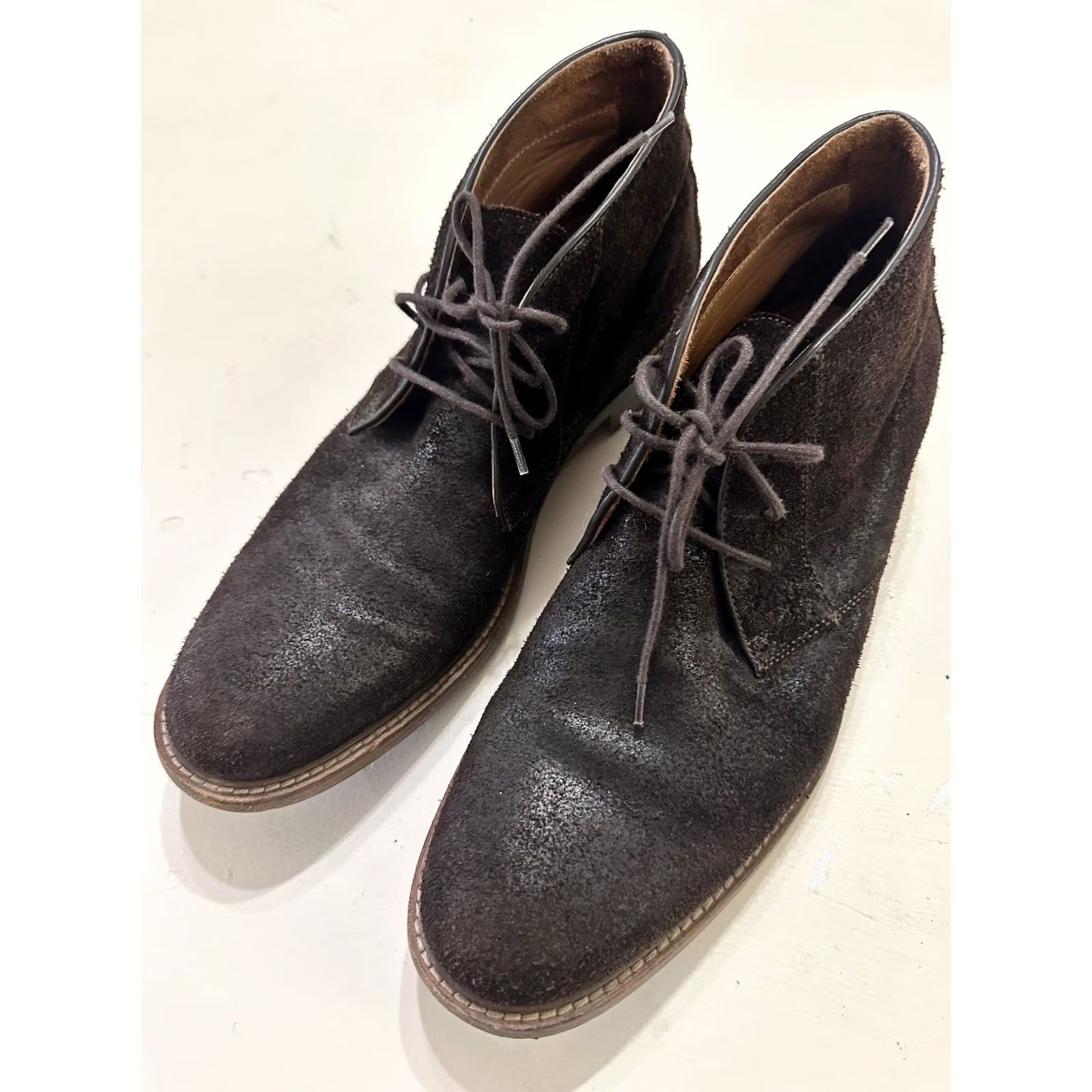 John Varvatos Leather Suede Chukka Boots Lace Up Size 10.5 