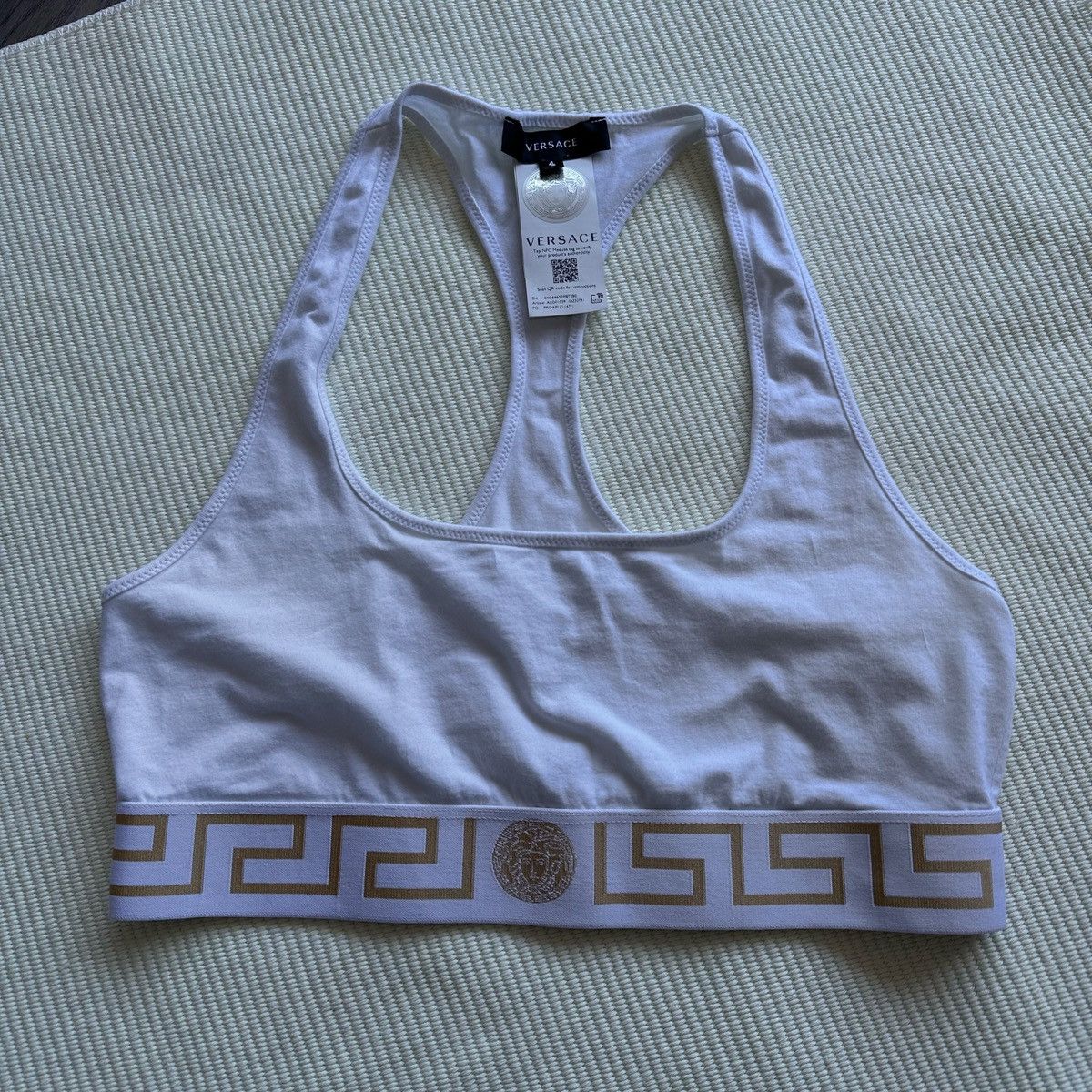 Versace Versace White Scoop Greca Sports Bra Size M / US 6-8 / IT 42-44 - 1 Thumbnail