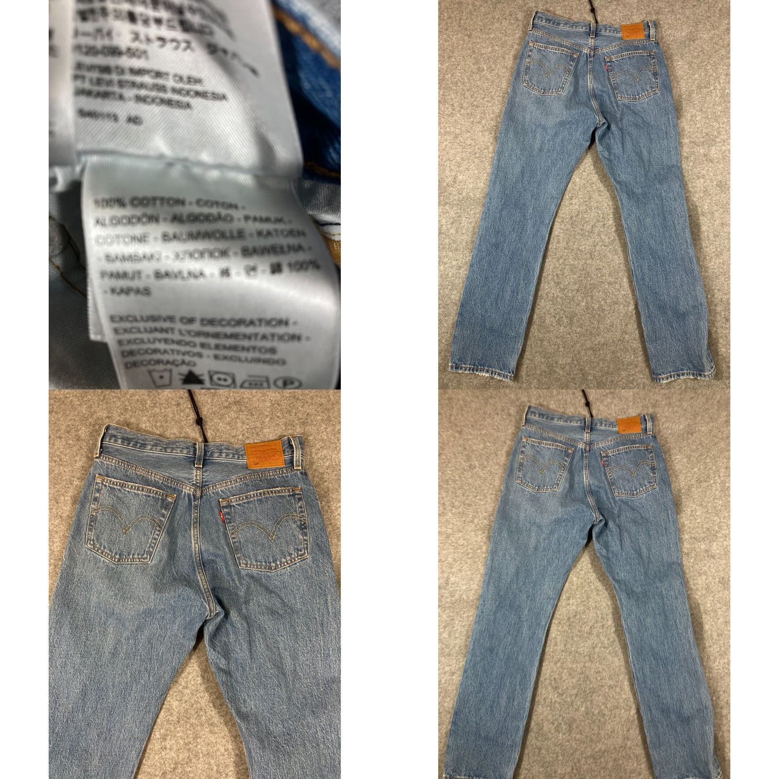 Levi's Levi’s Premium 501 Jeans Mens 28X30 Blue Denim Button Fly Straight Pockets Distressed Denim Jeans Regular Fit 501 Series USA City Classic Mens Size US 28 / EU 44 - 8 Thumbnail