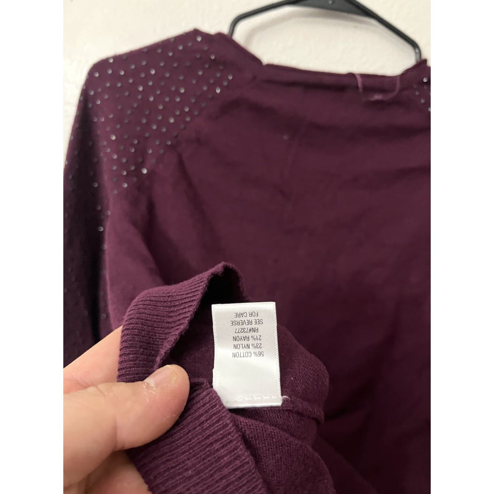 Apt. 9 VINTAGE Apt. 9 Sweater Shirt Women XS Maroon 3/4 Sleeve Boat Neck Pullover Women’s XS Size XS / US 0-2 / IT 36-38 - 4 Thumbnail