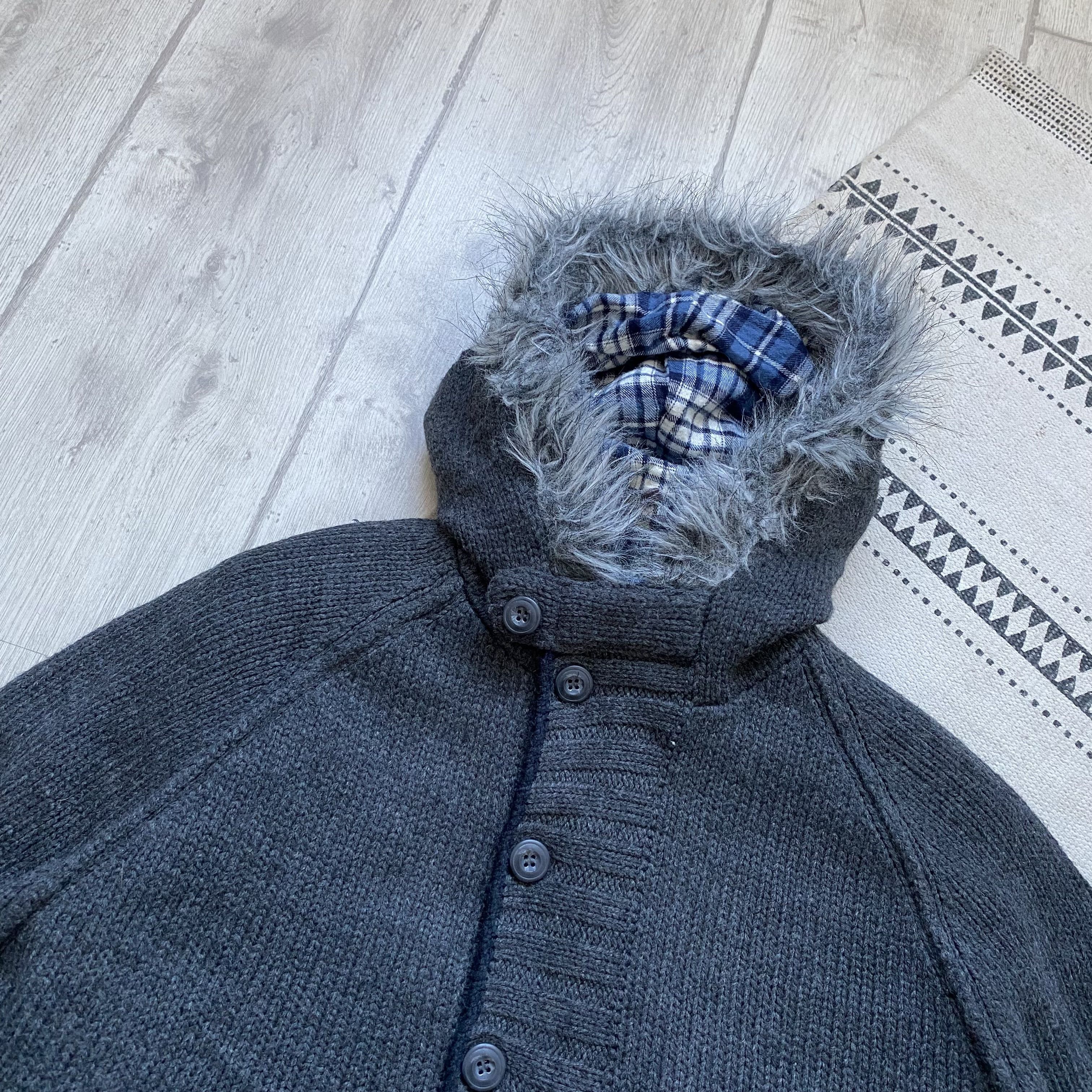 If Six Was Nine Vintage Y2K 2000s Knit Faux Fur Jacket Hoodie LGB jJapanese Size US M / EU 48-50 / 2 - 9 Thumbnail