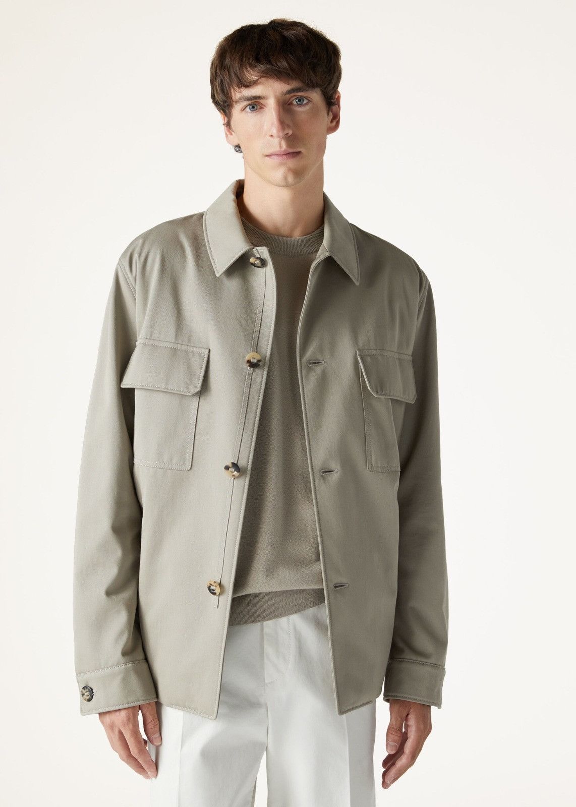 Loro Piana o1srvl11e0125 Cotton Twill Overshirt in Beige Size US M / EU 48-50 / 2 - 6 Thumbnail