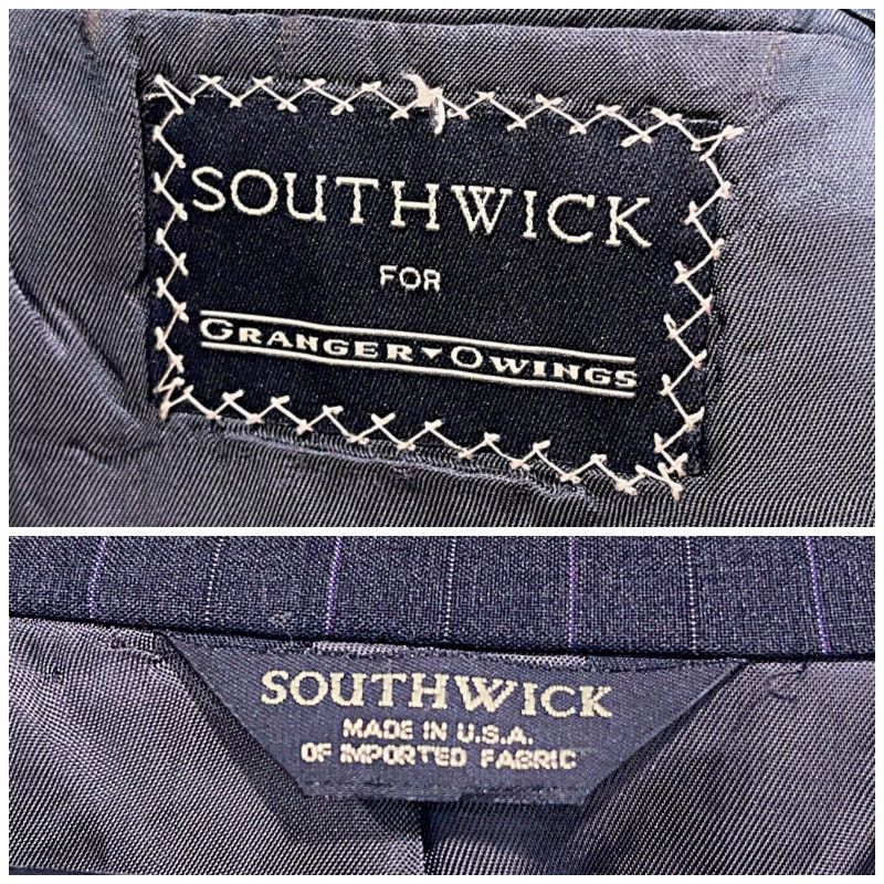 Southwick Southwick Bespoke Striped 3 Button Suit Gray Wool 44R 36x31 Size 44R - 14 Thumbnail