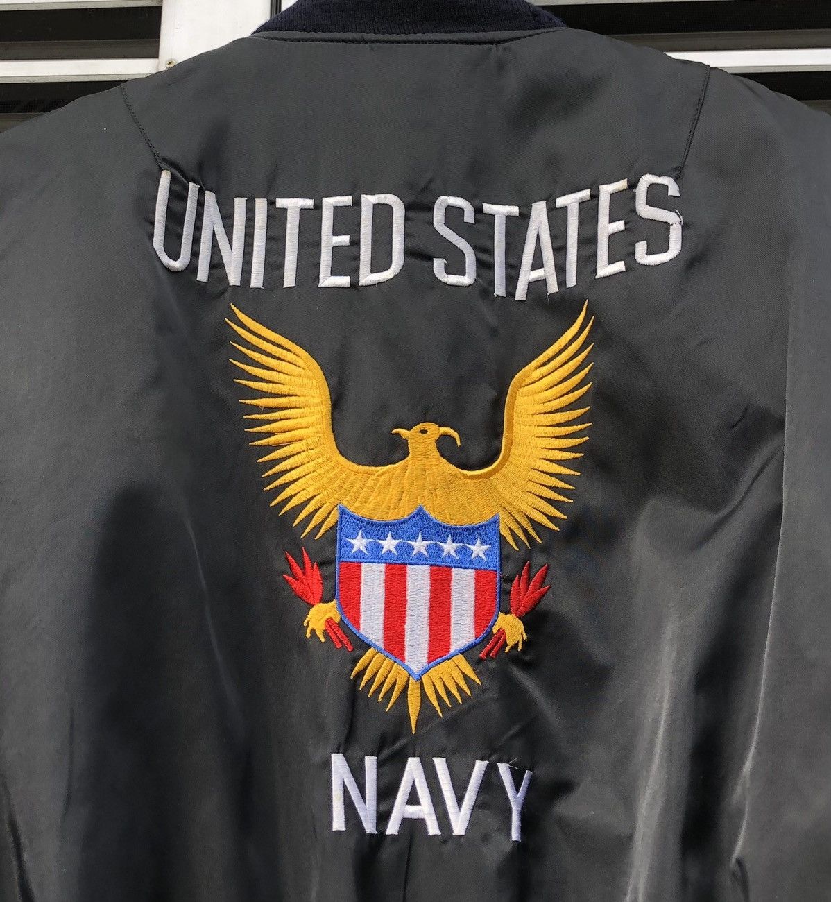 Vintage Vintage 90s Embroidery United States Navy Ma-1 Bomber Jacket Size US M / EU 48-50 / 2 - 2 Thumbnail