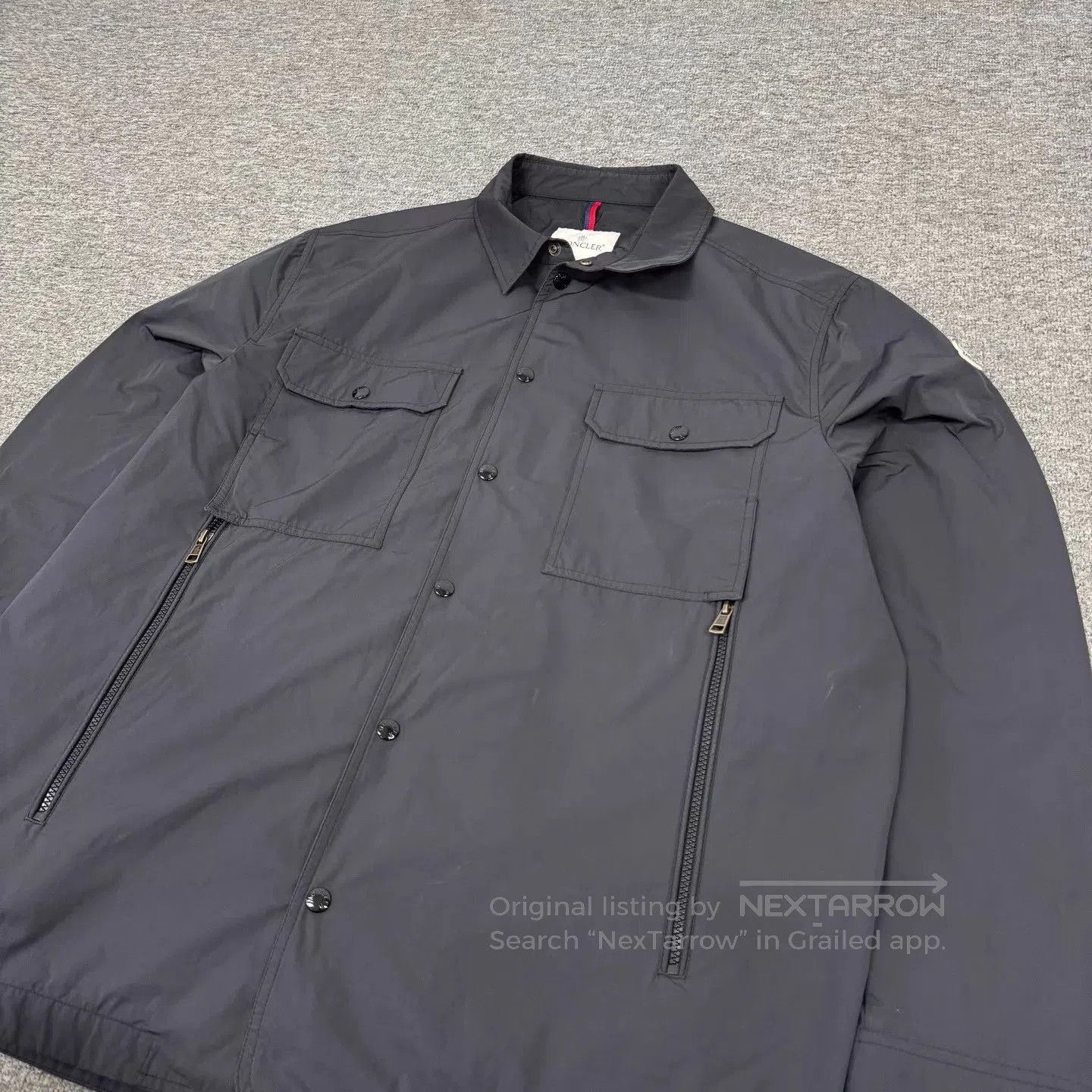 Moncler Black Button-Up Light Jacket with Pockets. Size US XXL / EU 58 / 5 - 4 Thumbnail
