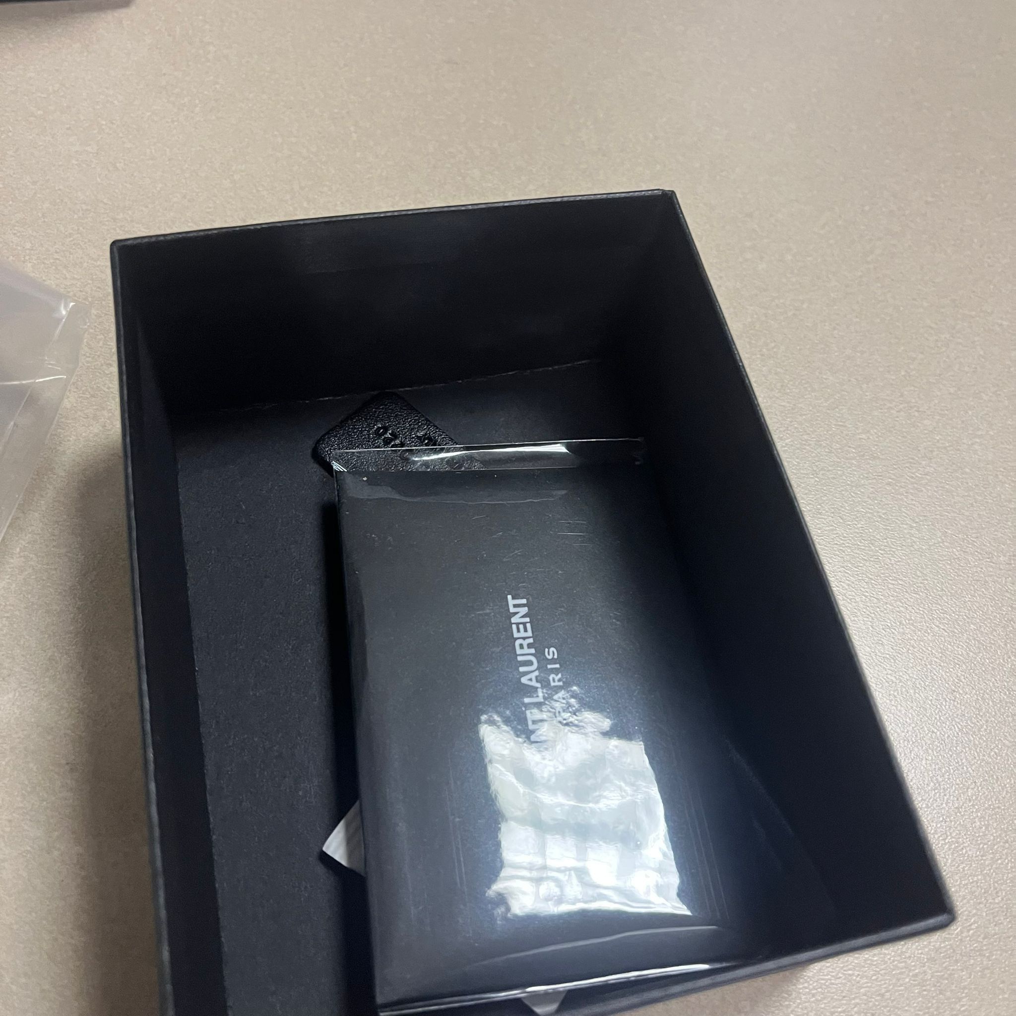 Saint Laurent Paris Airpods Croc Effect Case in Black Size ONE SIZE - 7 Thumbnail