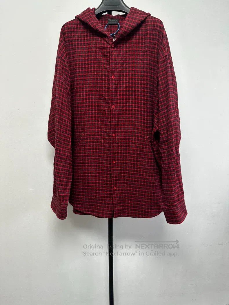 Balenciaga Balenciaga Red and Black Plaid Shirt Size US S / EU 44-46 / 1 - 1 Thumbnail