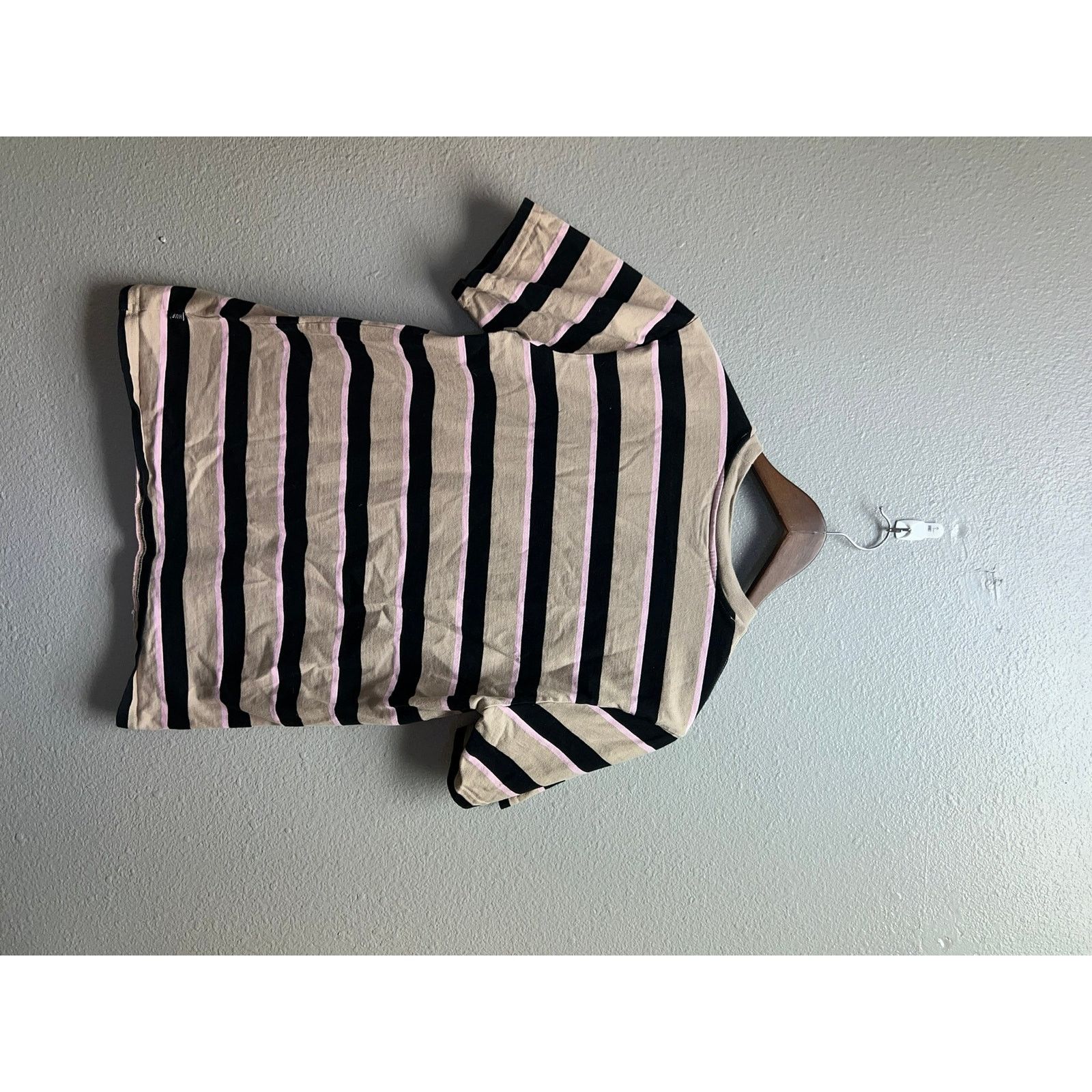 Huf HUF Shirt Brown Black Pink Striped HUF USA Mens Small Size US S / EU 44-46 / 1 - 8 Thumbnail