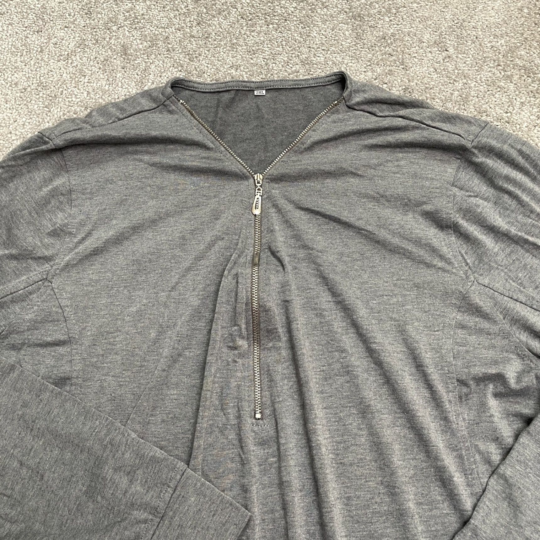 Vintage Unbranded Sweatshirt Jacket Womens 3XL Gray Zip Pullover Size XXL / US 16-18 / IT 52-54 - 3 Thumbnail