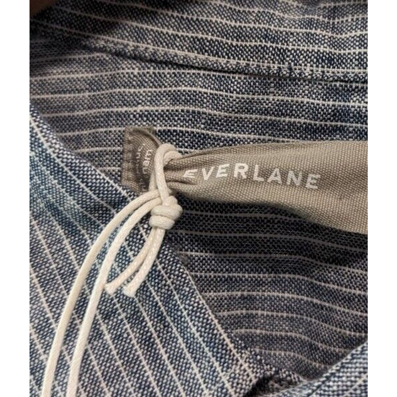 Everlane Everlane Shirt Men Medium Pinstripe Blue Linen Button Down Size US M / EU 48-50 / 2 - 3 Thumbnail