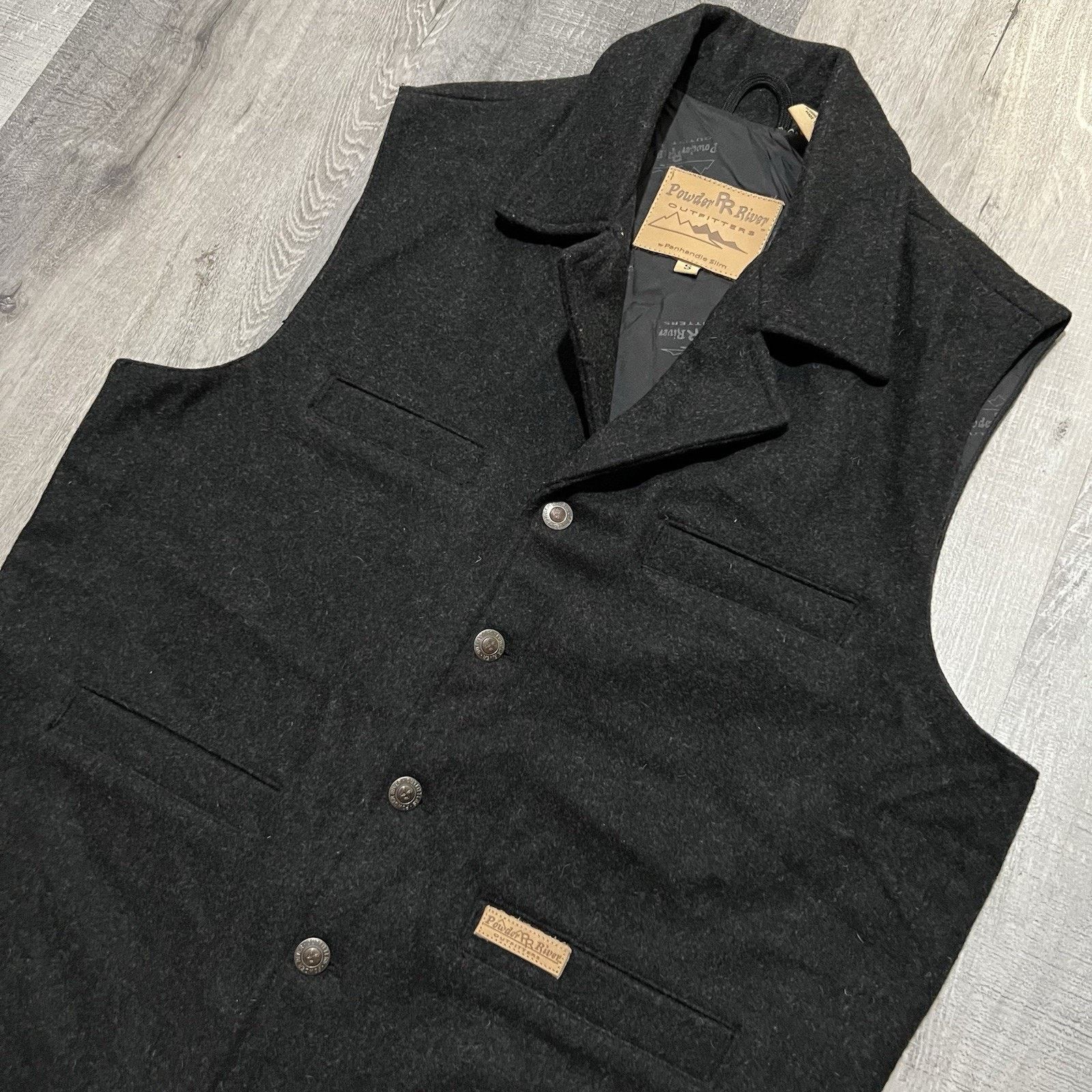 Vintage Powder River Outfitters Vest Wool Button Western Pockets S Size US S / EU 44-46 / 1 - 4 Thumbnail