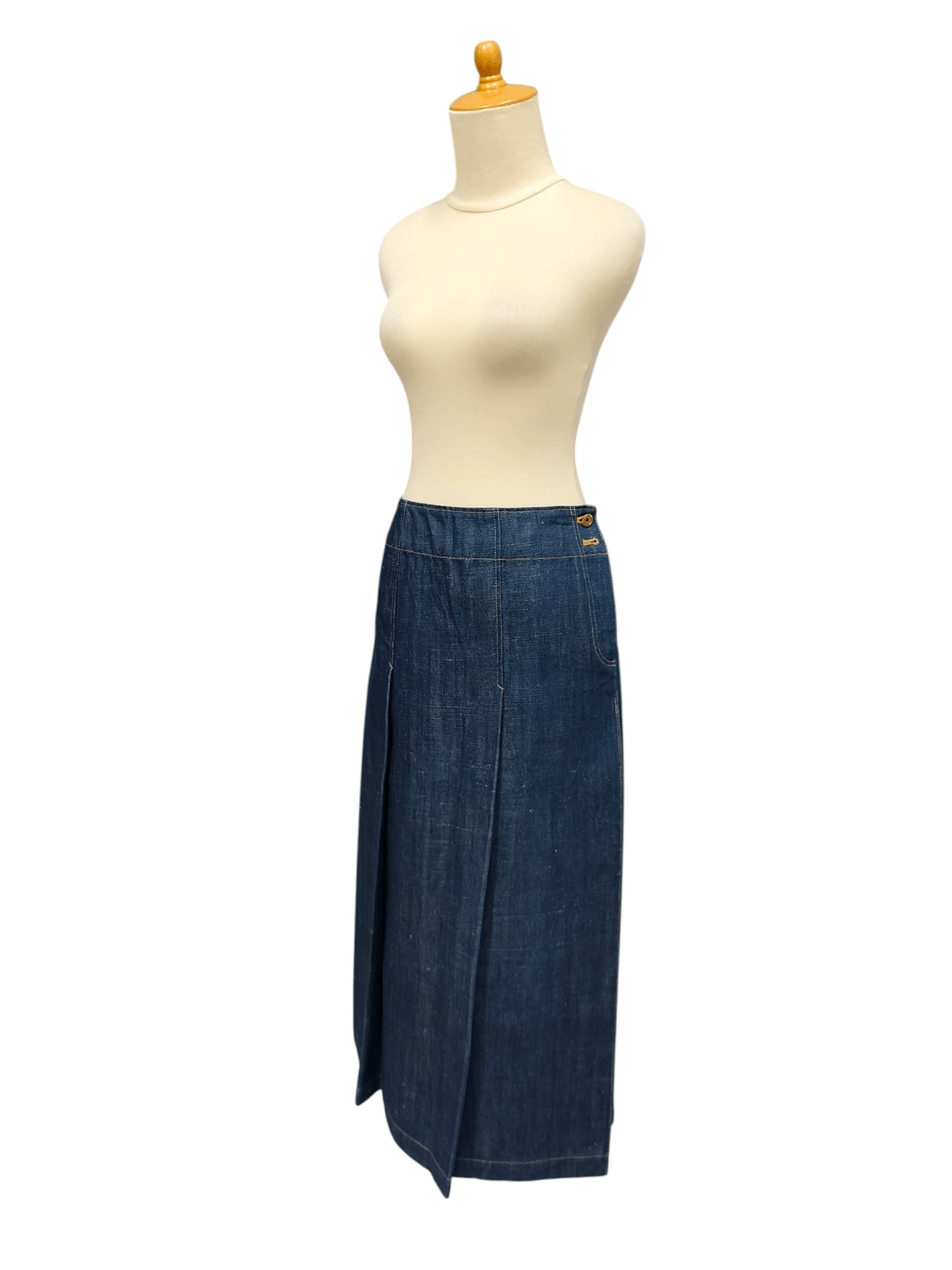 Japanese Brand 90s Akiko Ogawa🇯🇵Primary 17oz Selvedge Denim Archive Skirt Size 29" - 2 Thumbnail