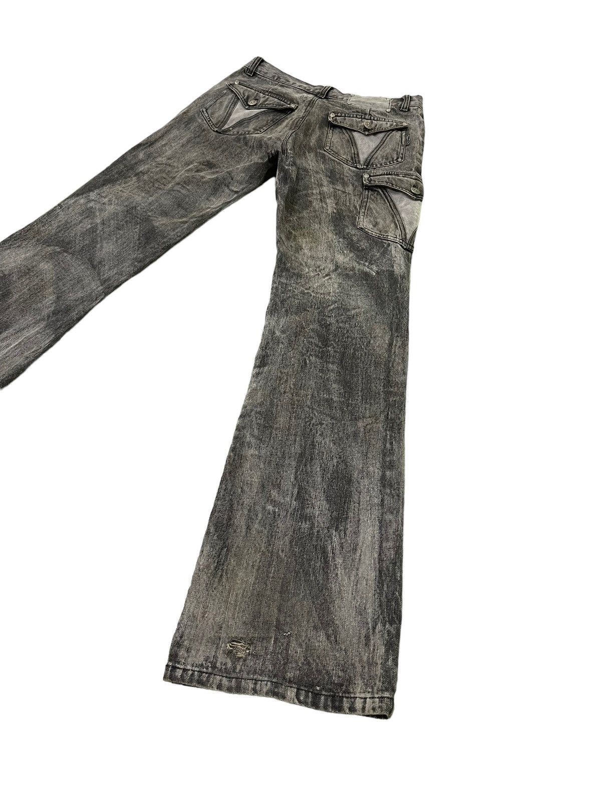 Japanese Brand Flare Jeans Berning Sho Faded Distress Boot Cut 7🟦8 Size US 30 / EU 46 - 16 Thumbnail