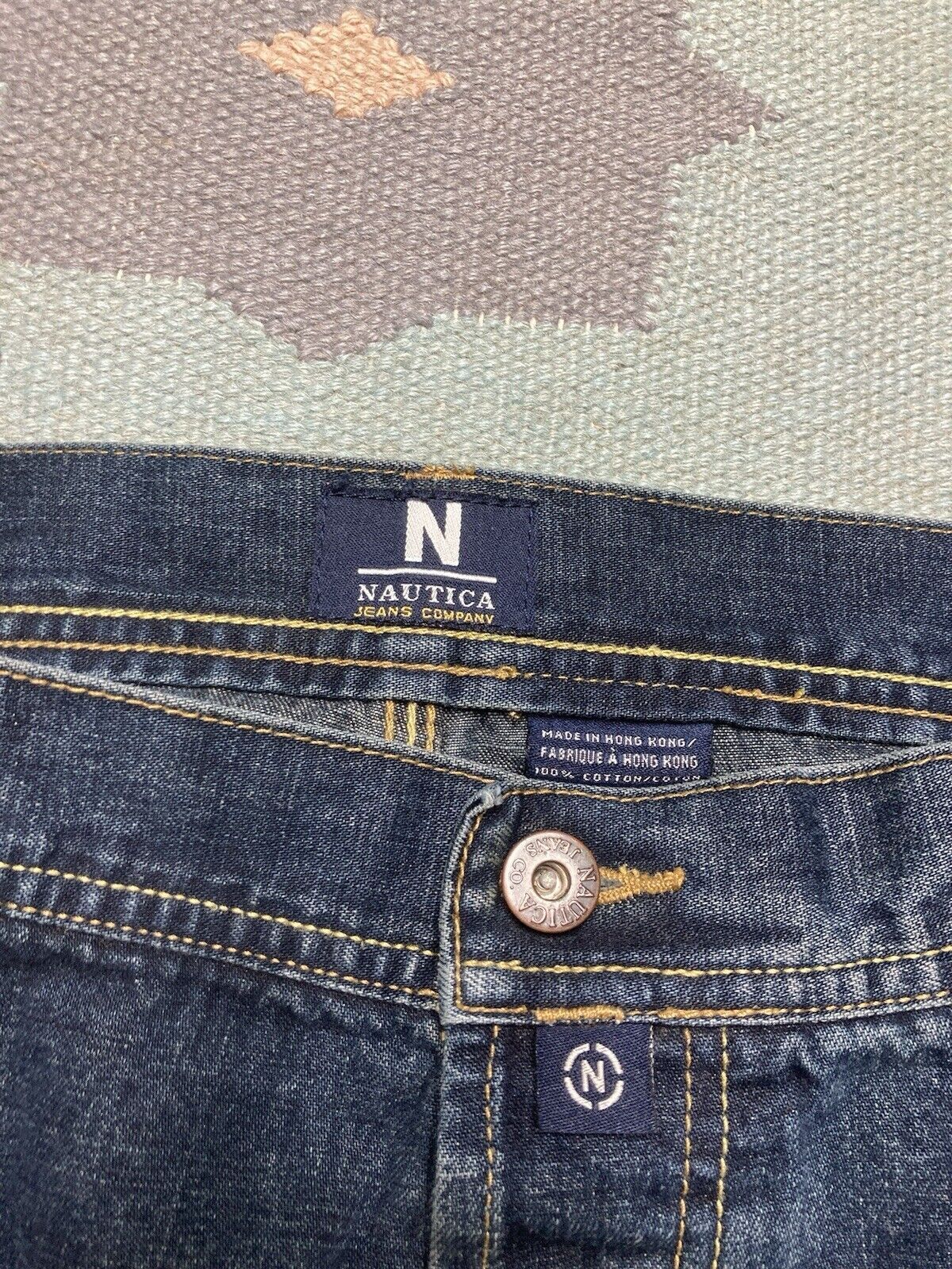 Nautica × Vintage y2k baggy jeans nautica skater button fly dark wash 38x30 Size US 38 / EU 54 - 7 Thumbnail