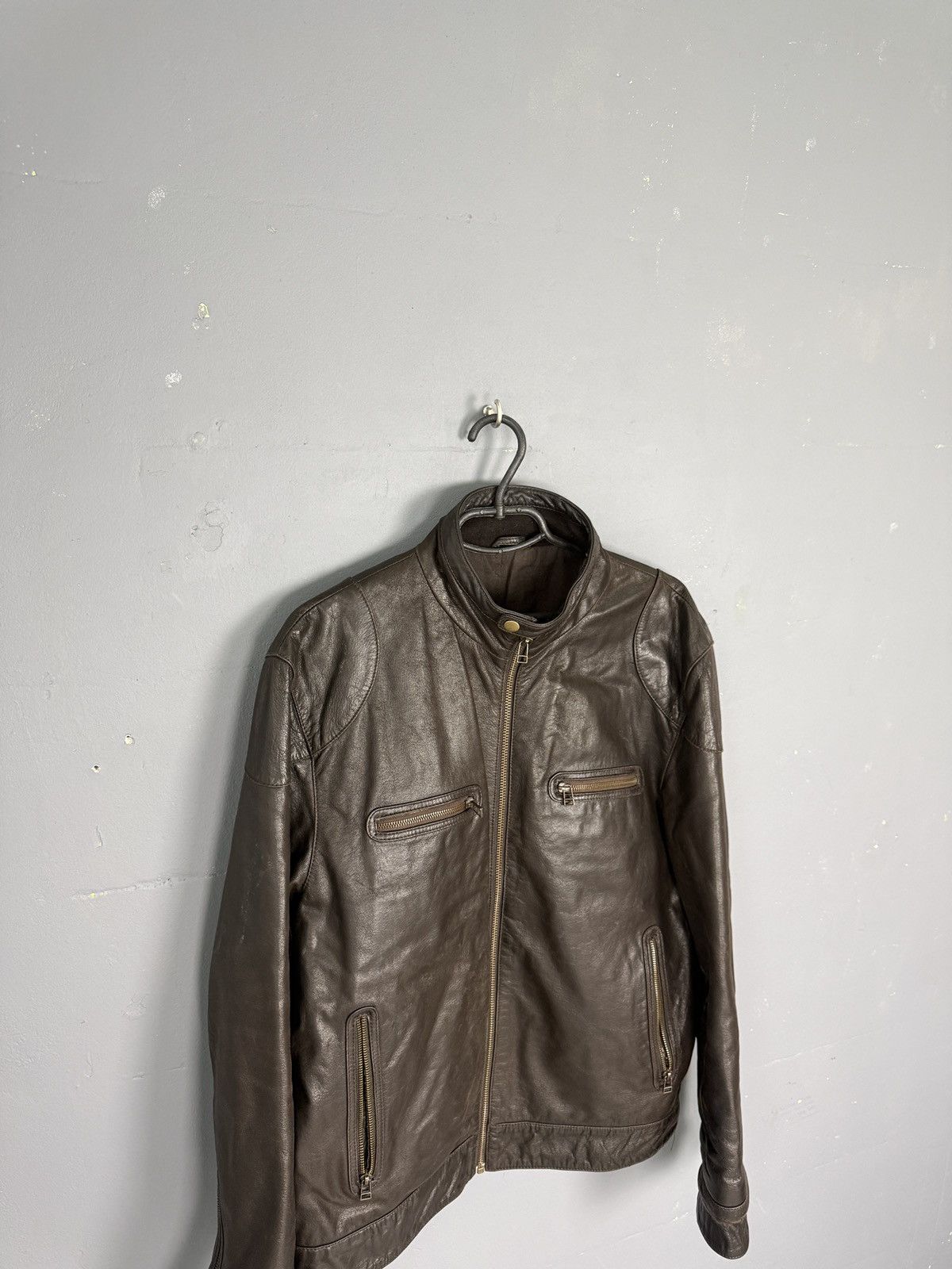 Vintage VINTAGE BROWN LEATHER JACKET Size US M / EU 48-50 / 2 - 2 Thumbnail