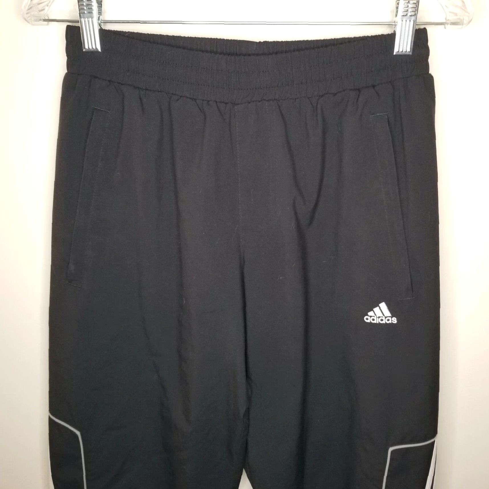 Adidas Adidas Track Pants Mens Size S Black White Stripes Activewear Mens Size US 29 - 2 Thumbnail