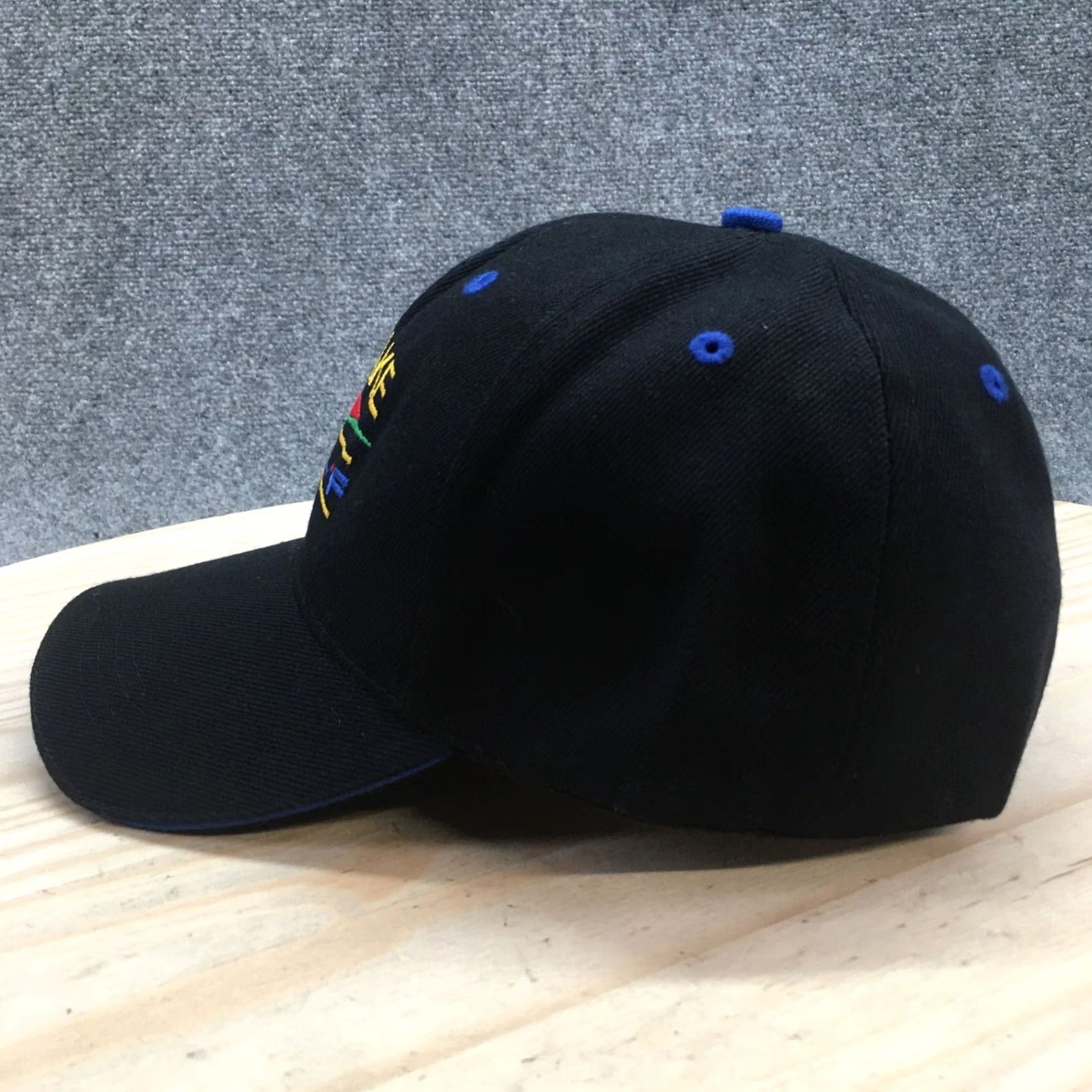 Vintage Big Lake Golf Baseball Cap Hat Black Blue OS Curved Brim Embroidered Logo Mens Size ONE SIZE - 4 Thumbnail