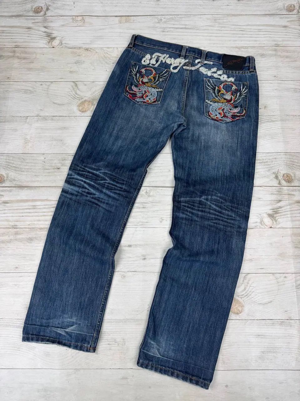 Ed Hardy Vintage Ed Hardy By Christian Audigier Denim Jeans Y2K Tatto Size US 38 / EU 54 - 1 Thumbnail