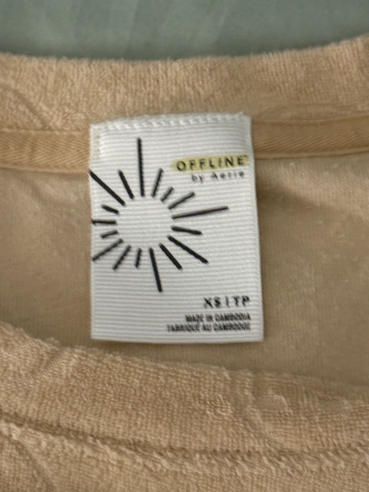 American Eagle Outfitters Aerie smiley face beige crop top Size XS / US 0-2 / IT 36-38 - 3 Thumbnail