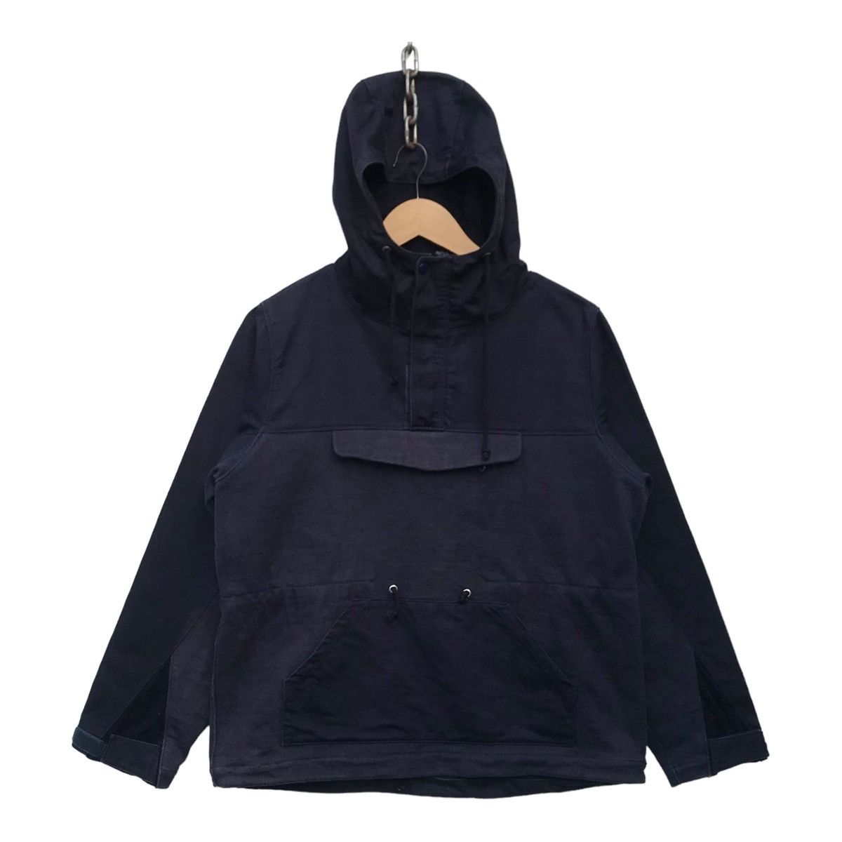 image of Blurhms Japan Streetwear Anorak Hoodie Sweater in Dark Blue, Men's (Size Medium)