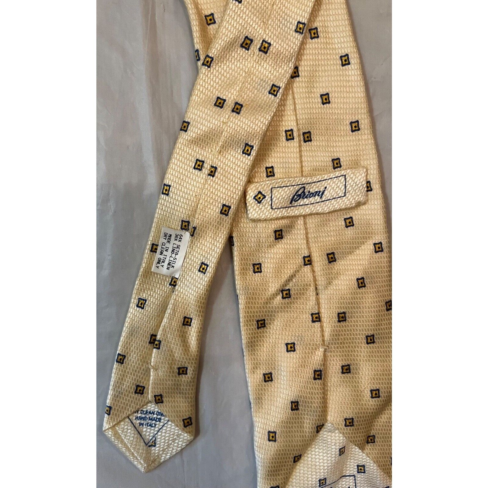 Brioni Brioni Tie ~ Necktie ~ Light Yellow ~ Silk & Linen Size ONE SIZE - 3 Thumbnail